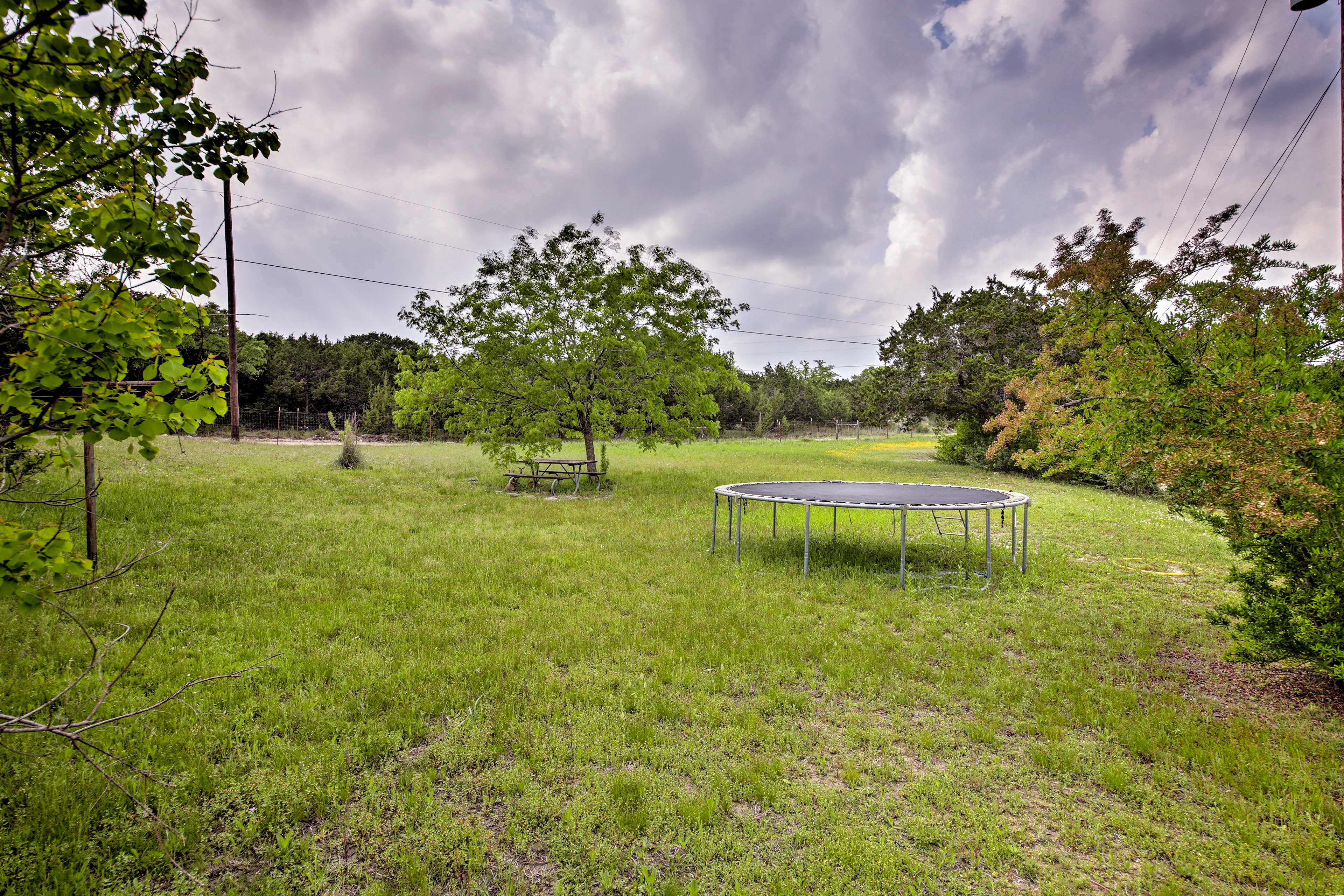 Hop on the trampoline for some fun!