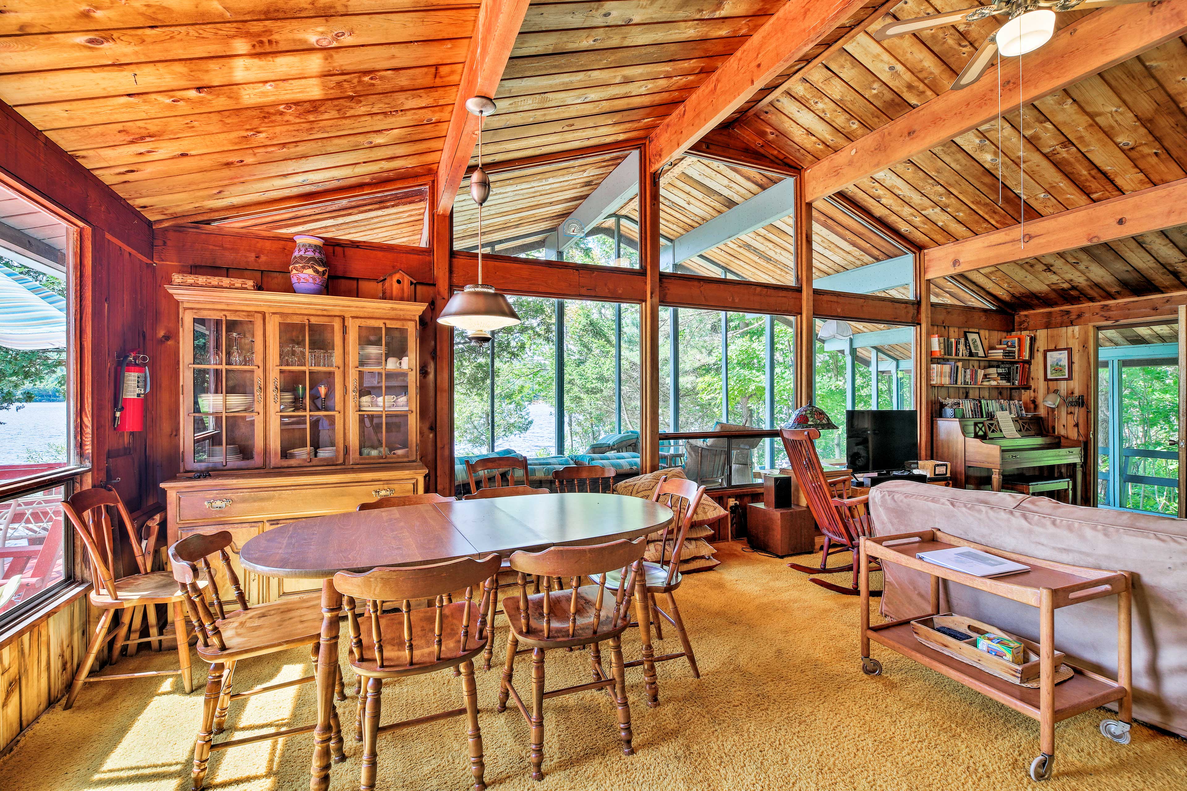 Enjoy serene views from inside or outside of the cottage.