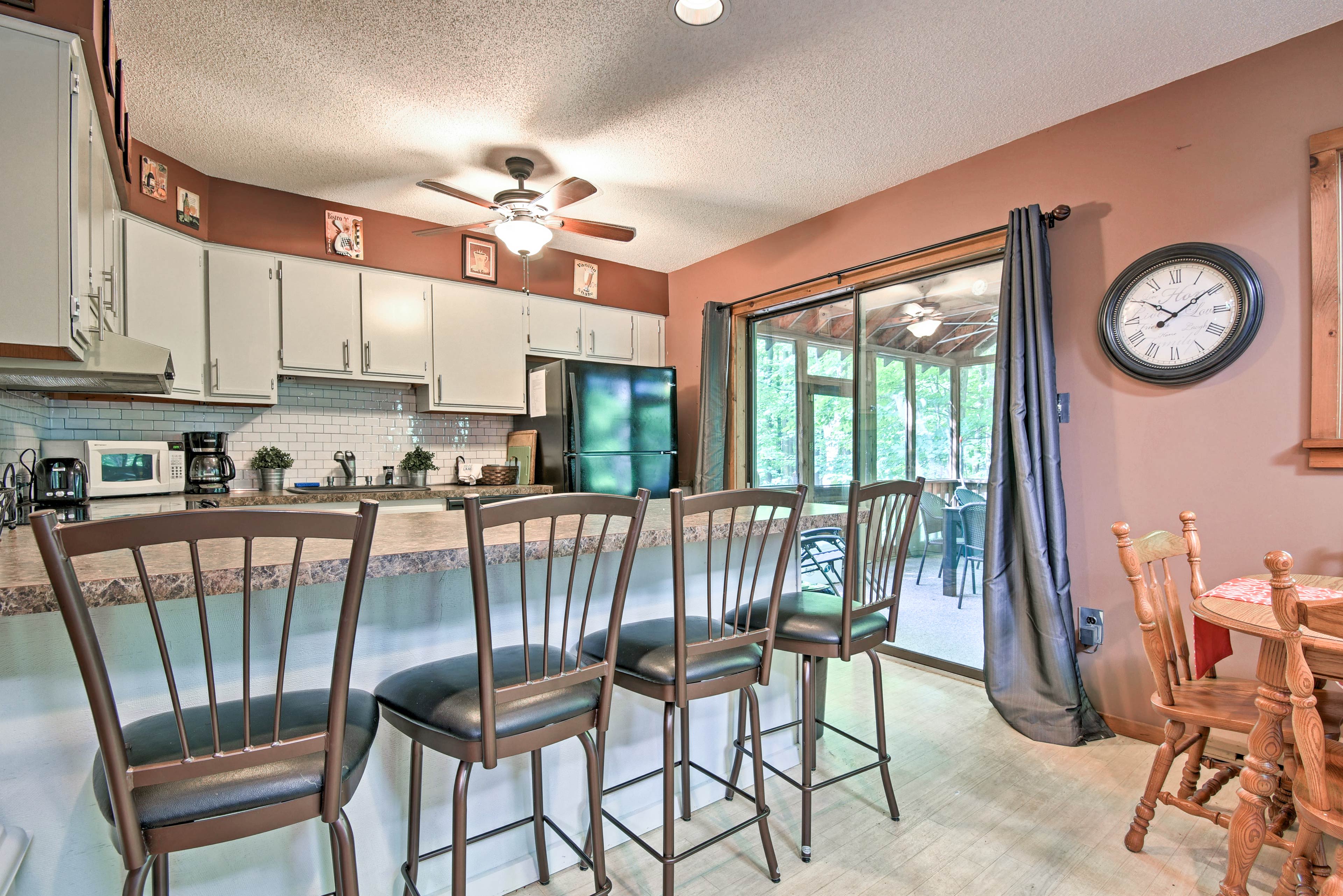 Perch yourself at the breakfast bar to watch the chef in action.