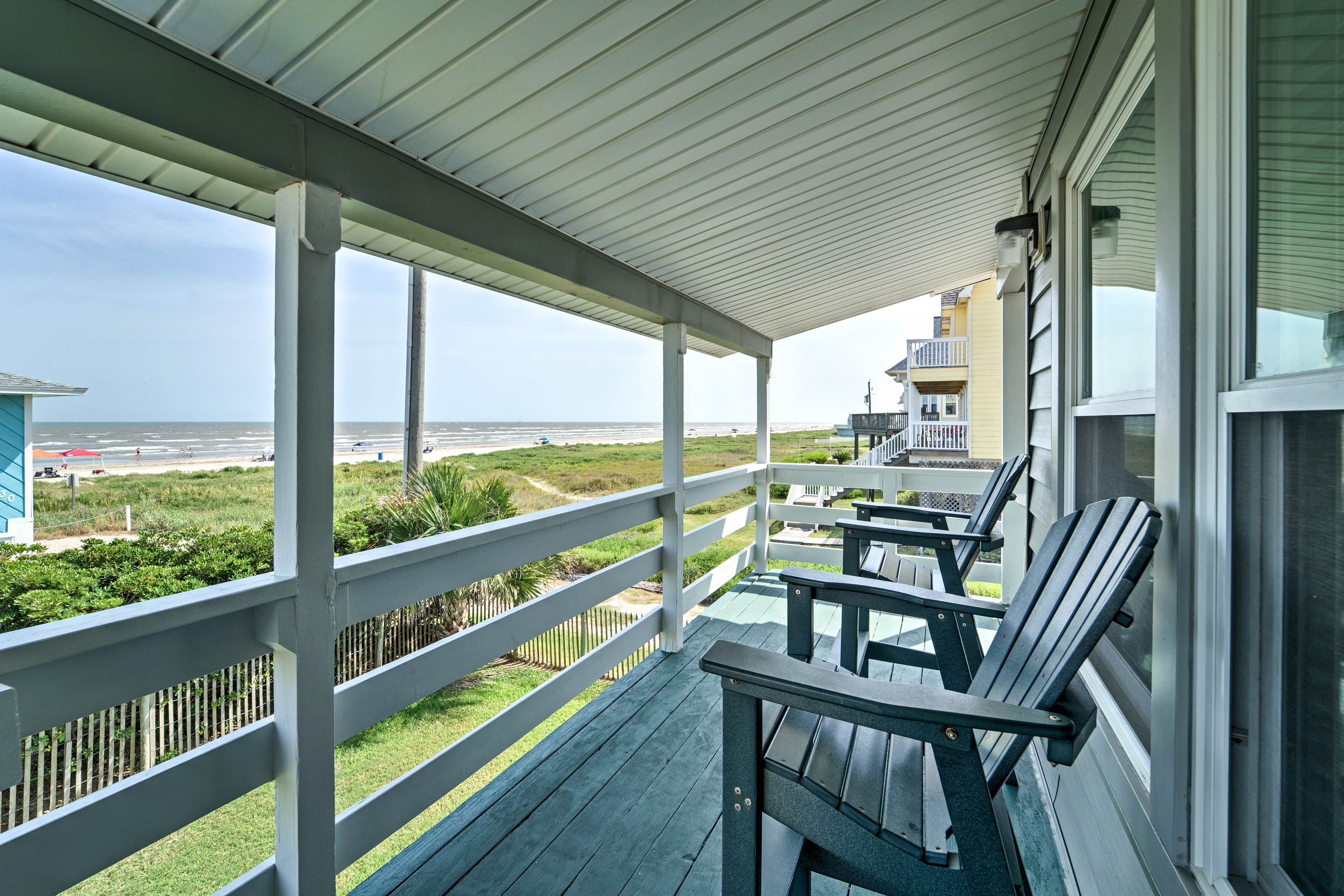 The ideal beach vacation awaits at this Galveston vacation rental house.