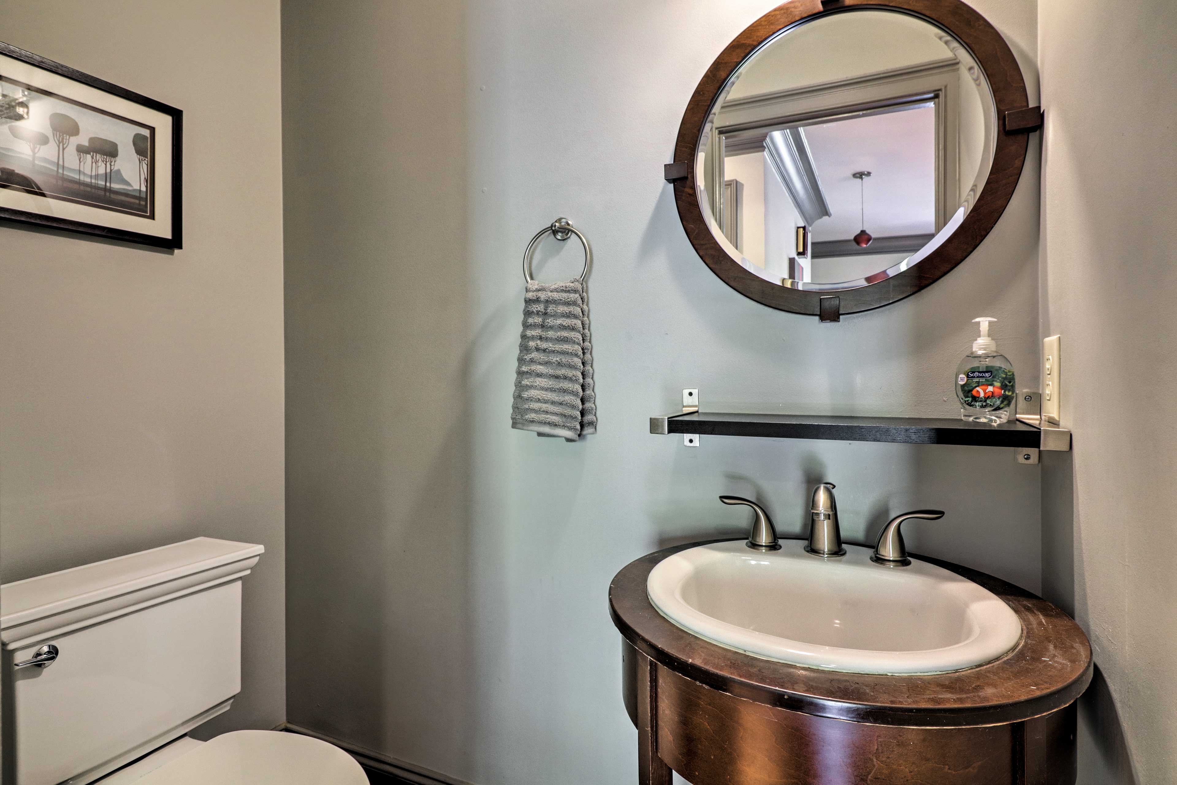 This powder room adds convenience during your stay.