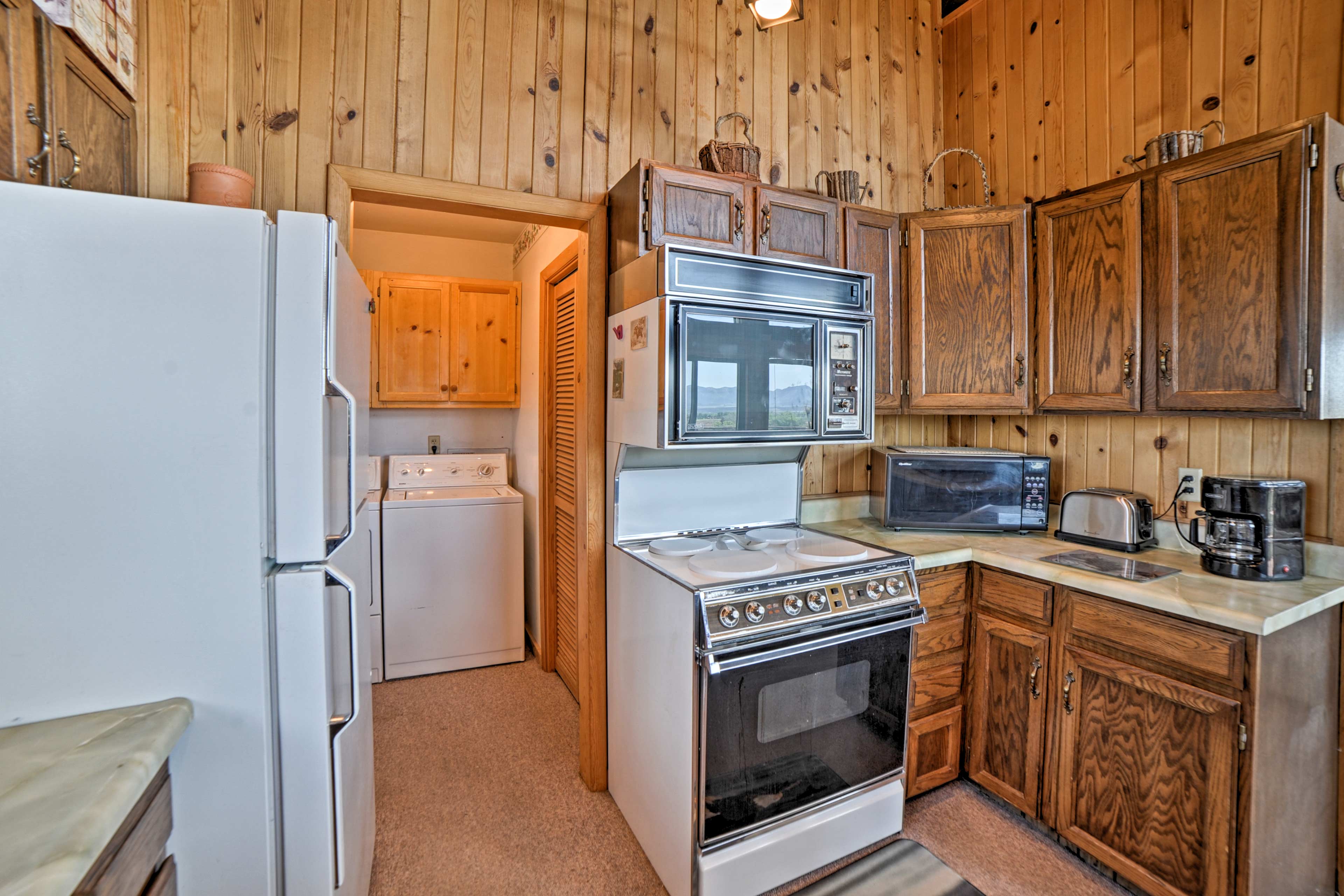 The kitchen is fully equipped with modern appliances.