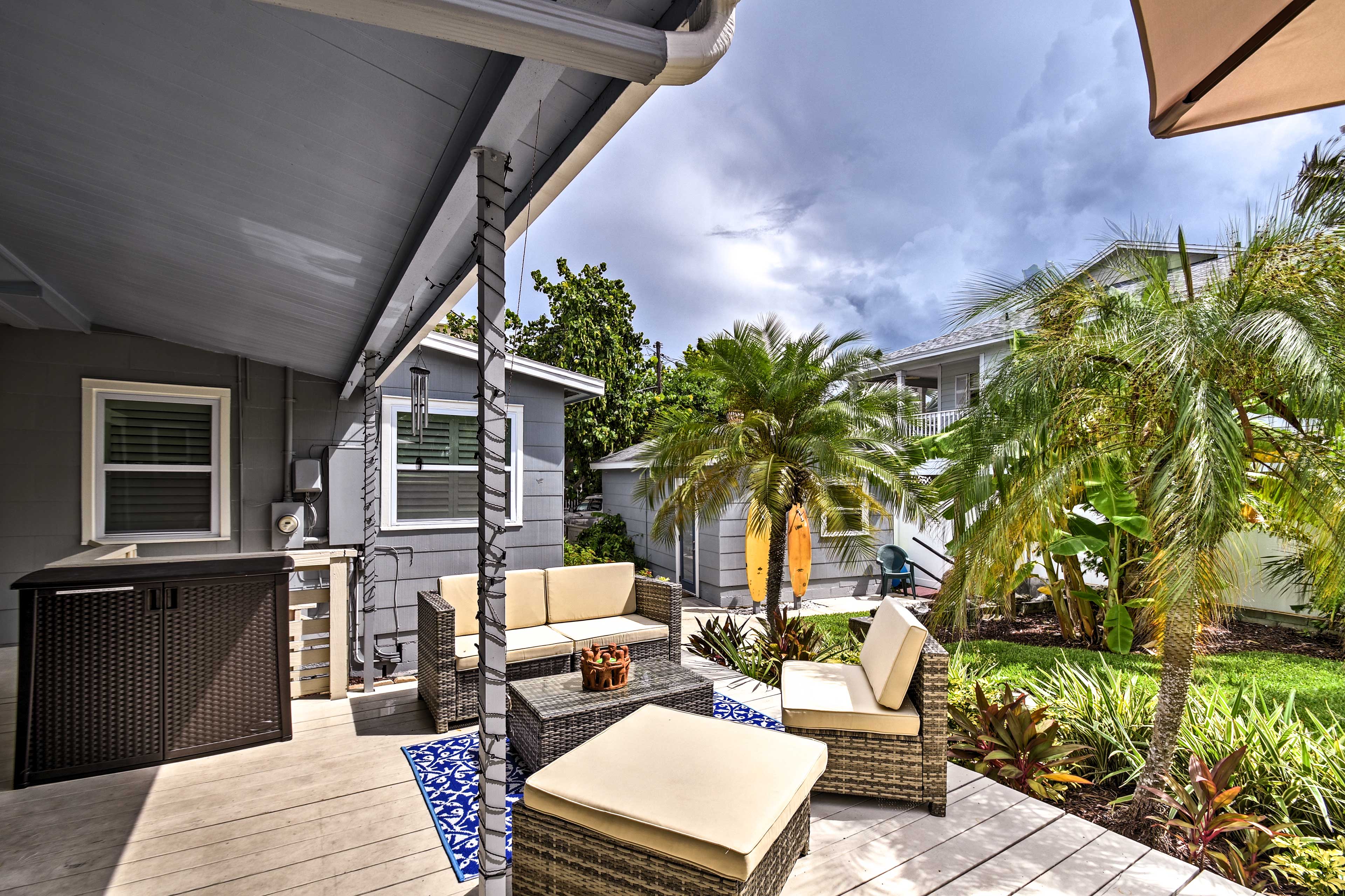 Spend evenings unwinding on this incredible patio.