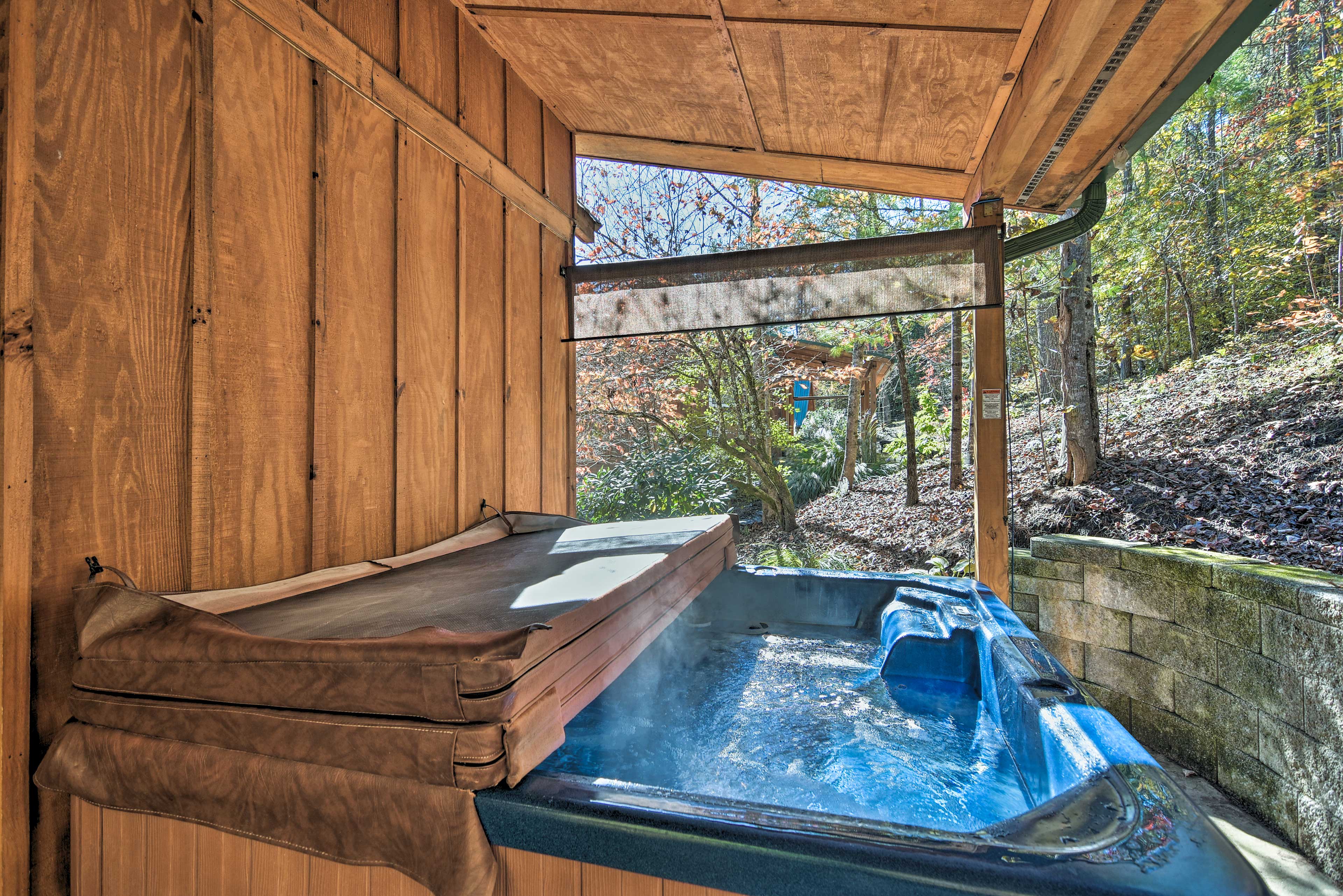 Covered Back Deck | Private Hot Tub