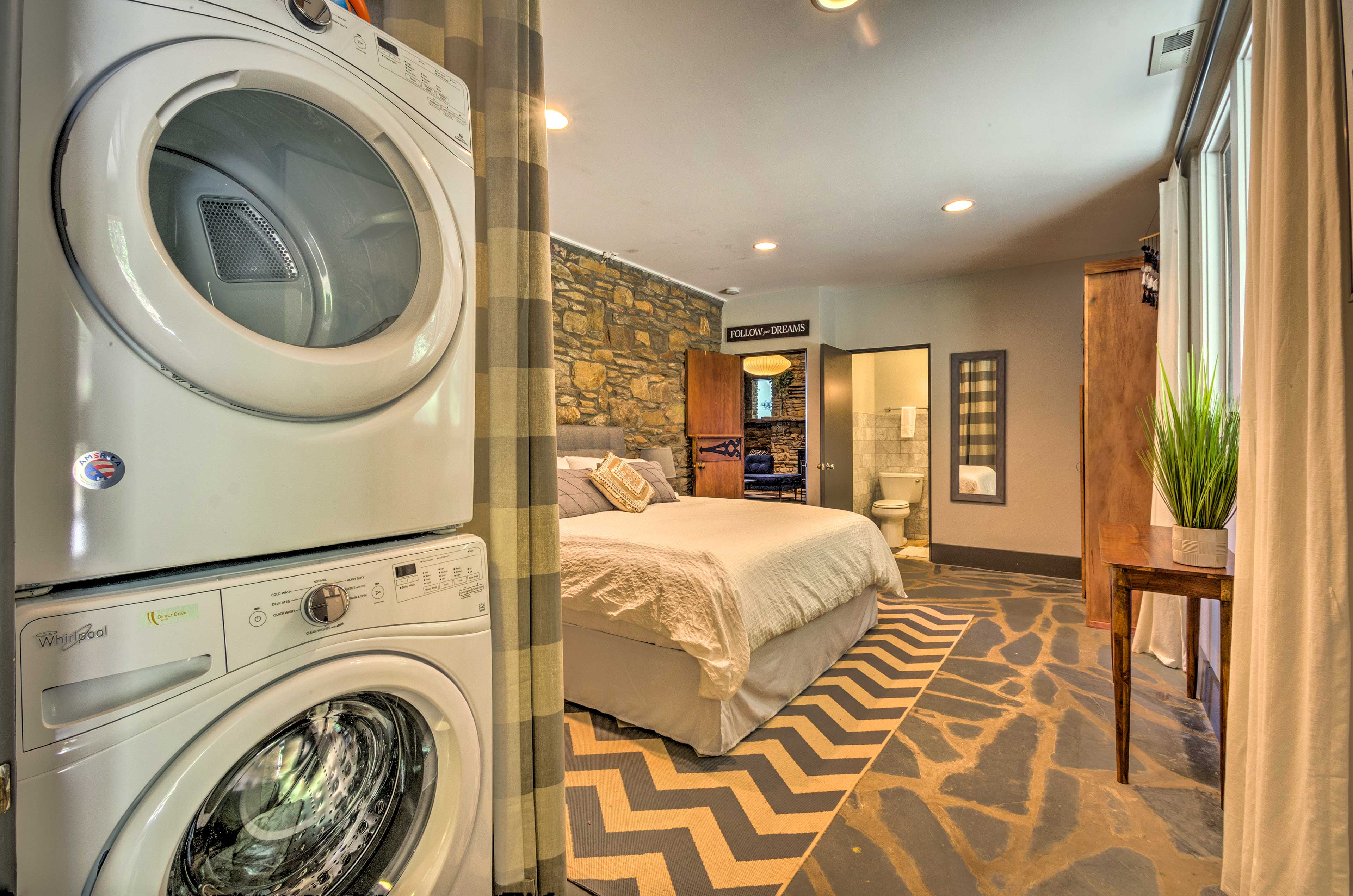 In-unit laundry machines are provided for your convenience.