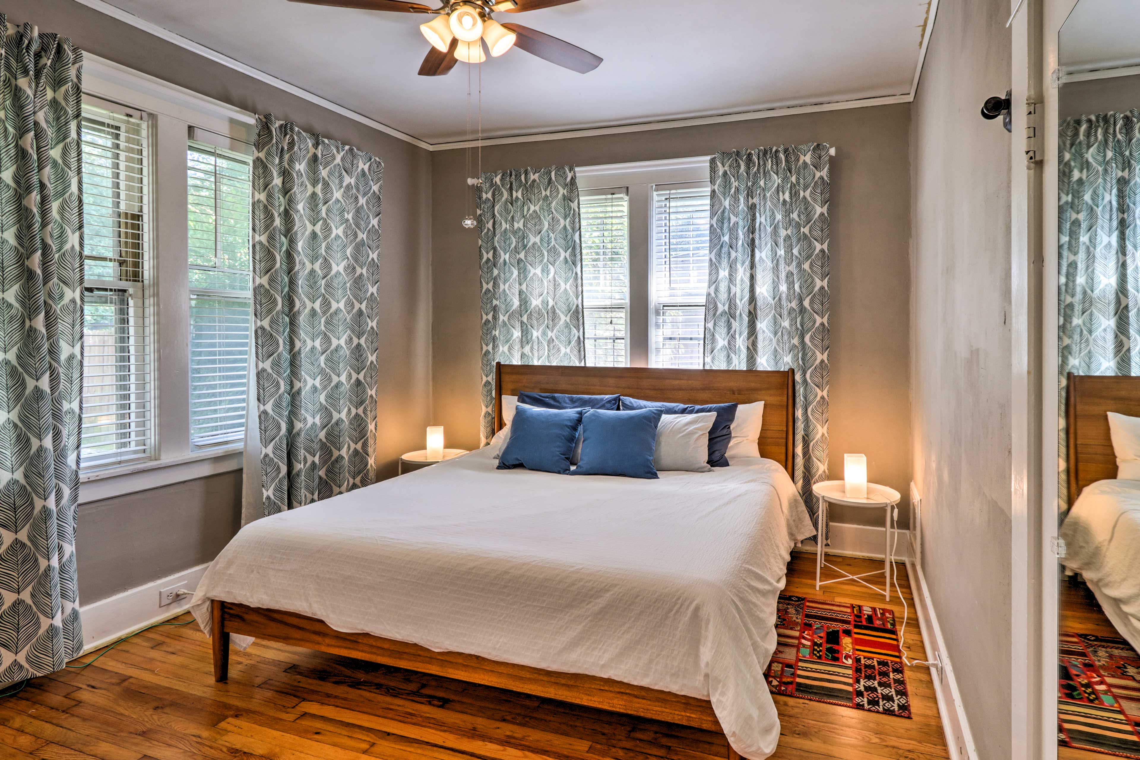 Bedroom 1 boasts a luxurious king bed.