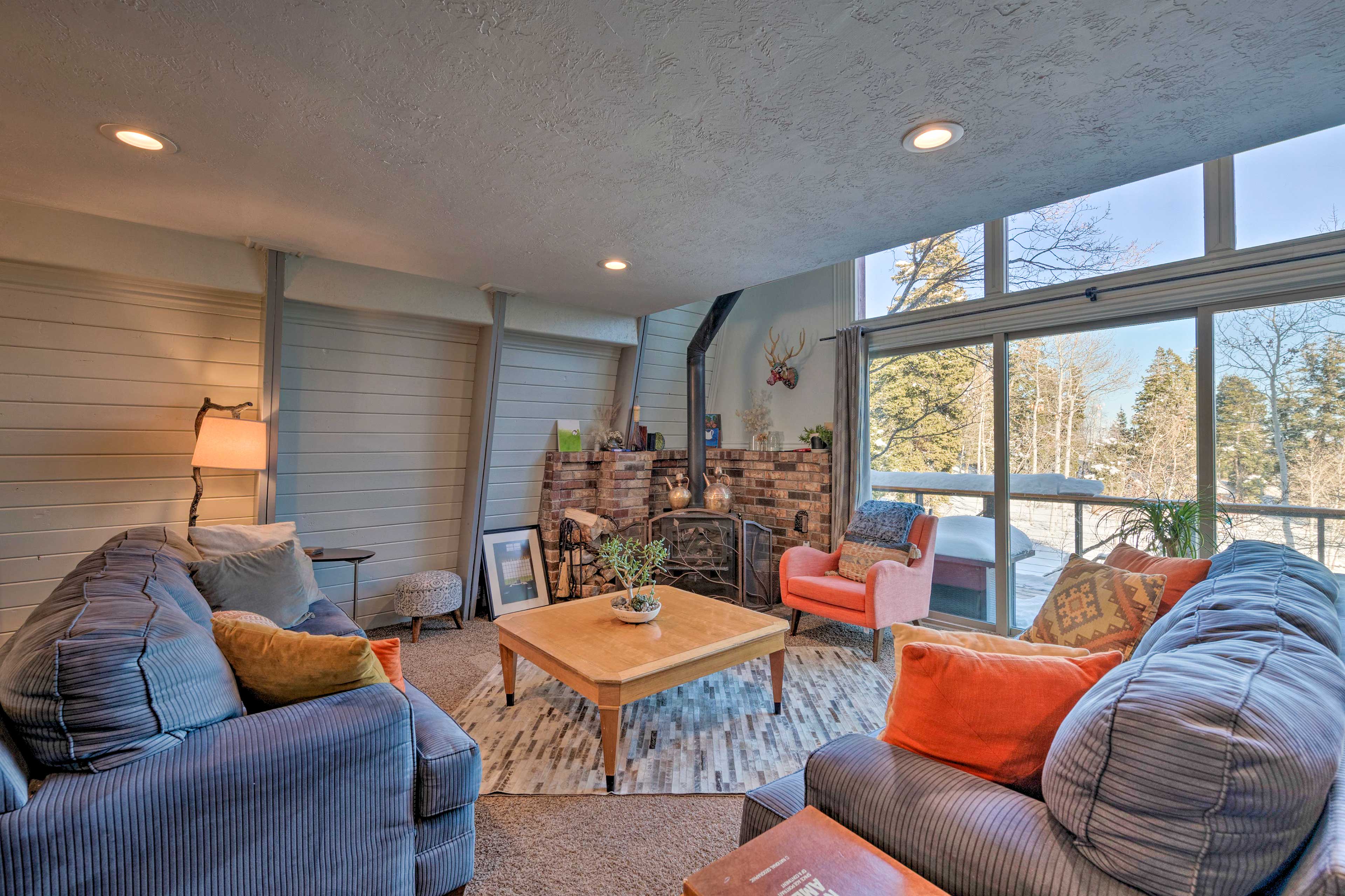 Main Living Room | Wood-Burning Stove | Mountain Views