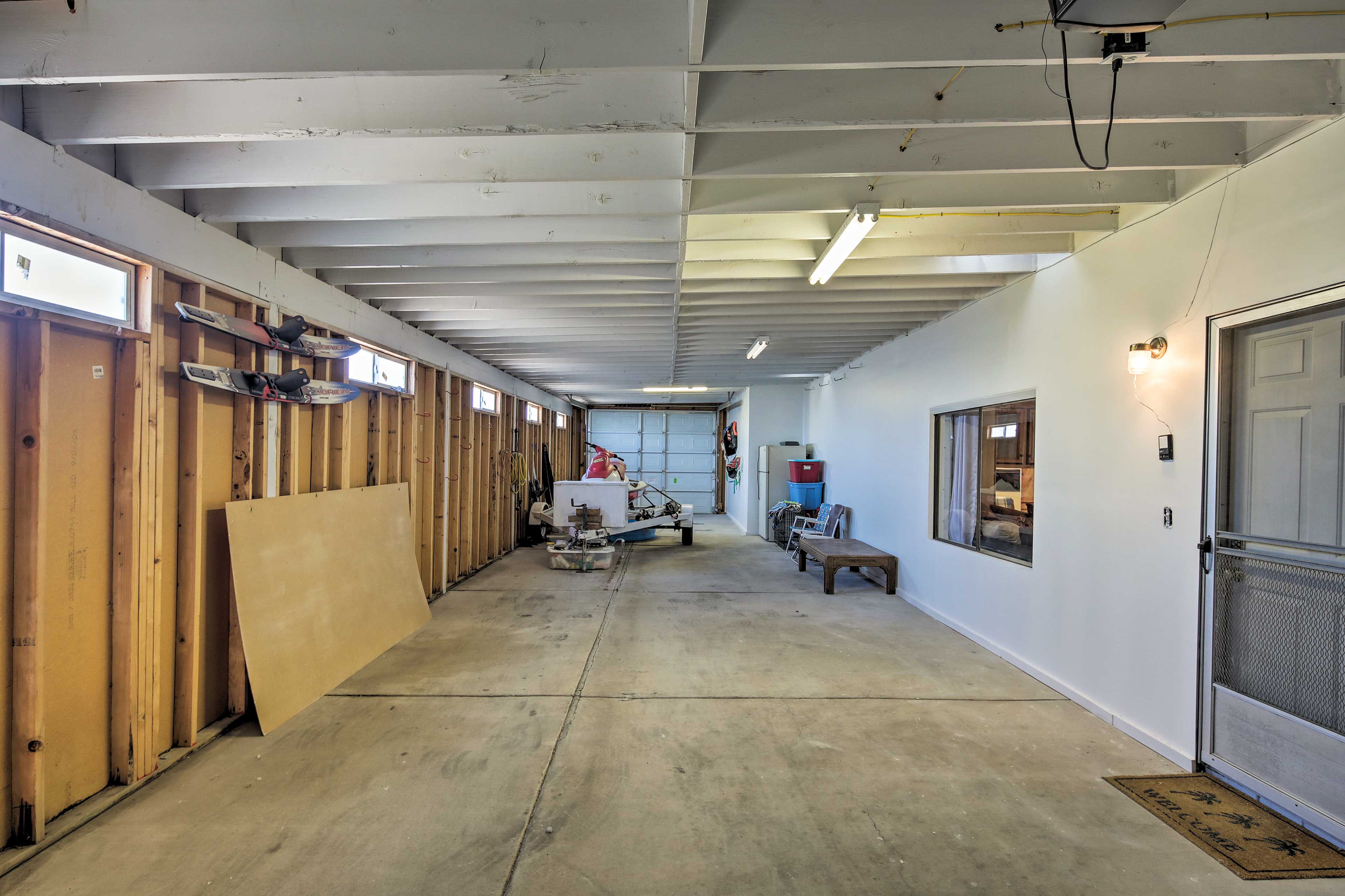 Park your car and boat in the pull through garage.