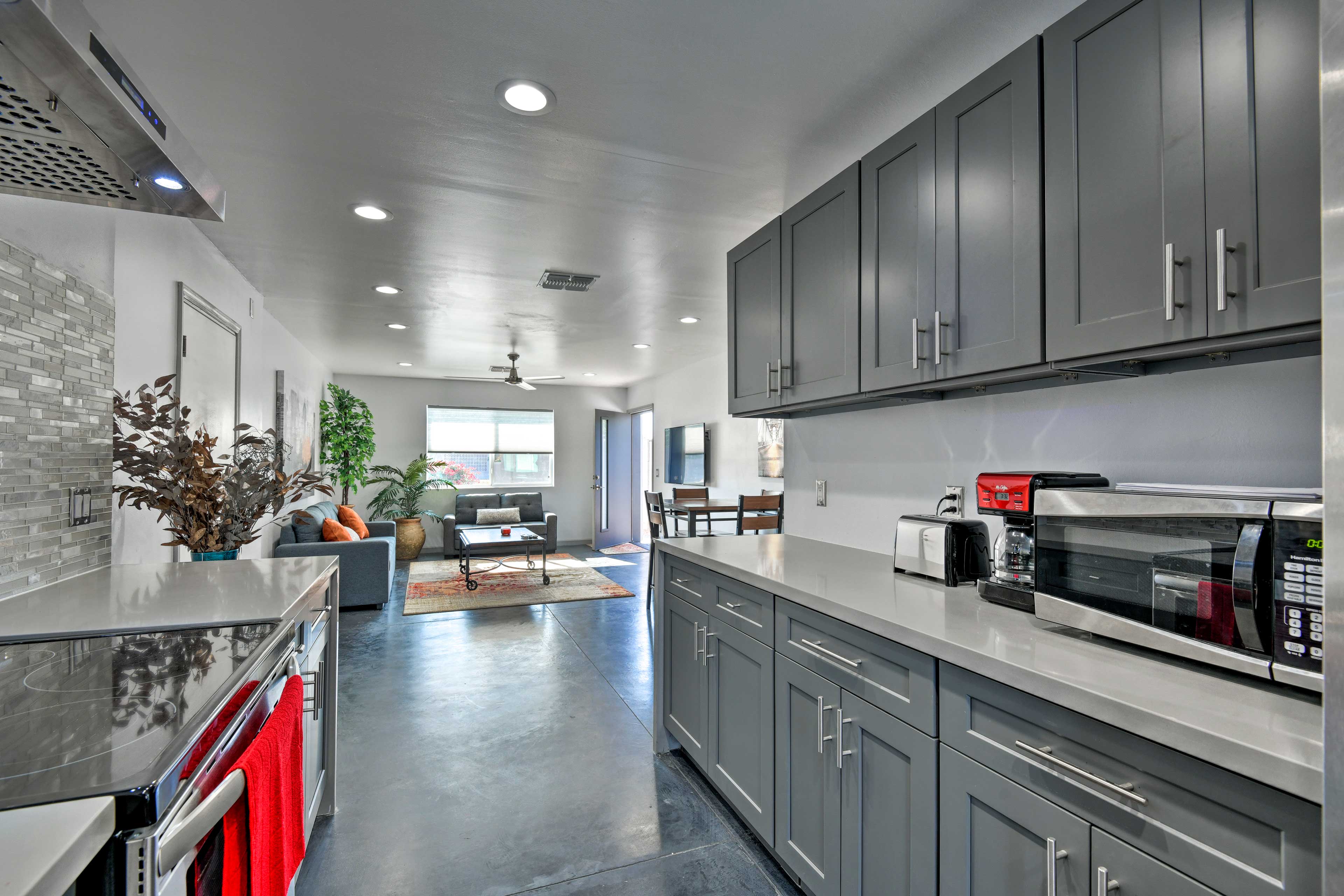 Prepare your signature dish with the stainless steel appliances.