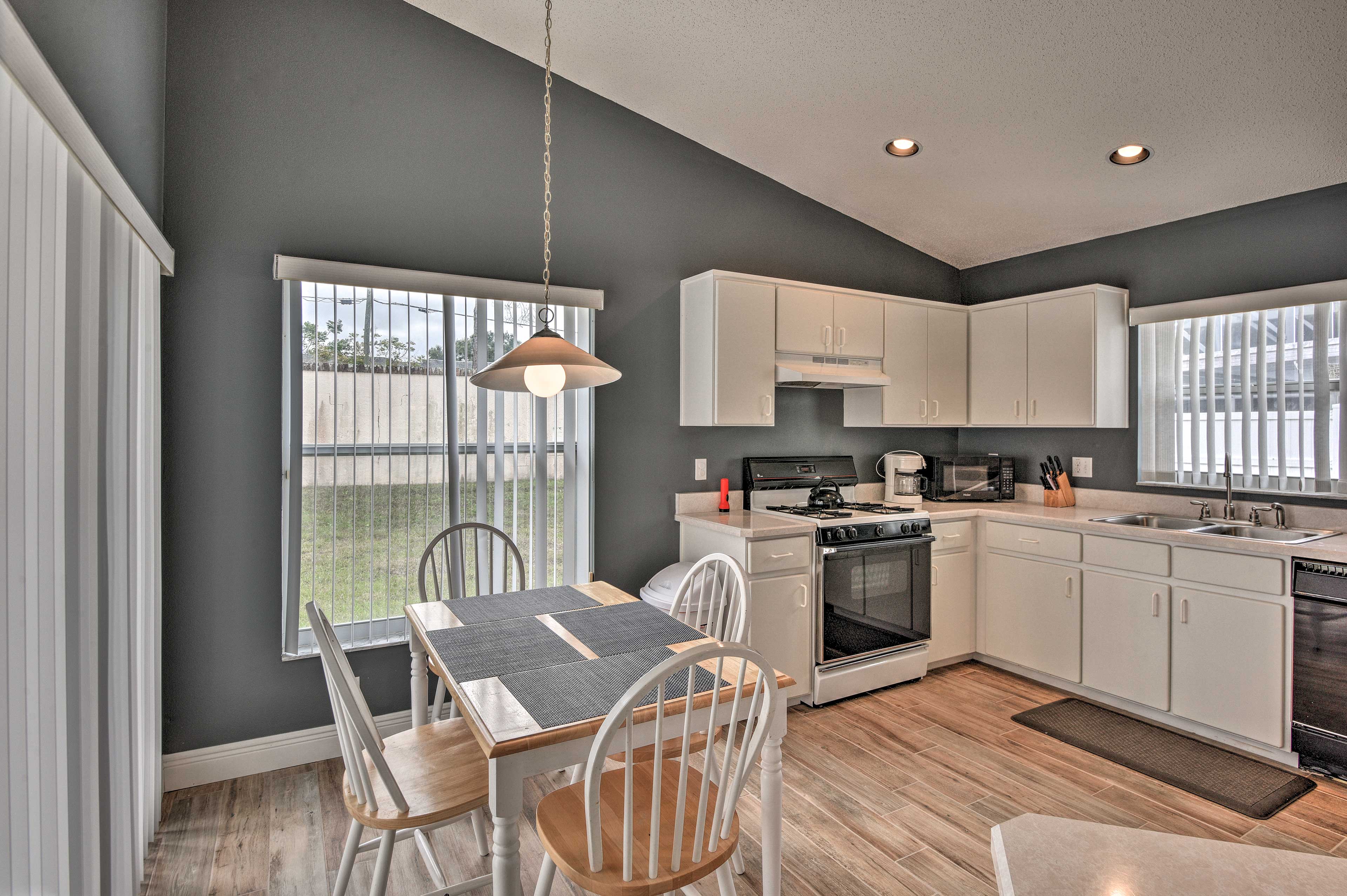 Enjoy family breakfasts at this sun-soaked kitchen table.