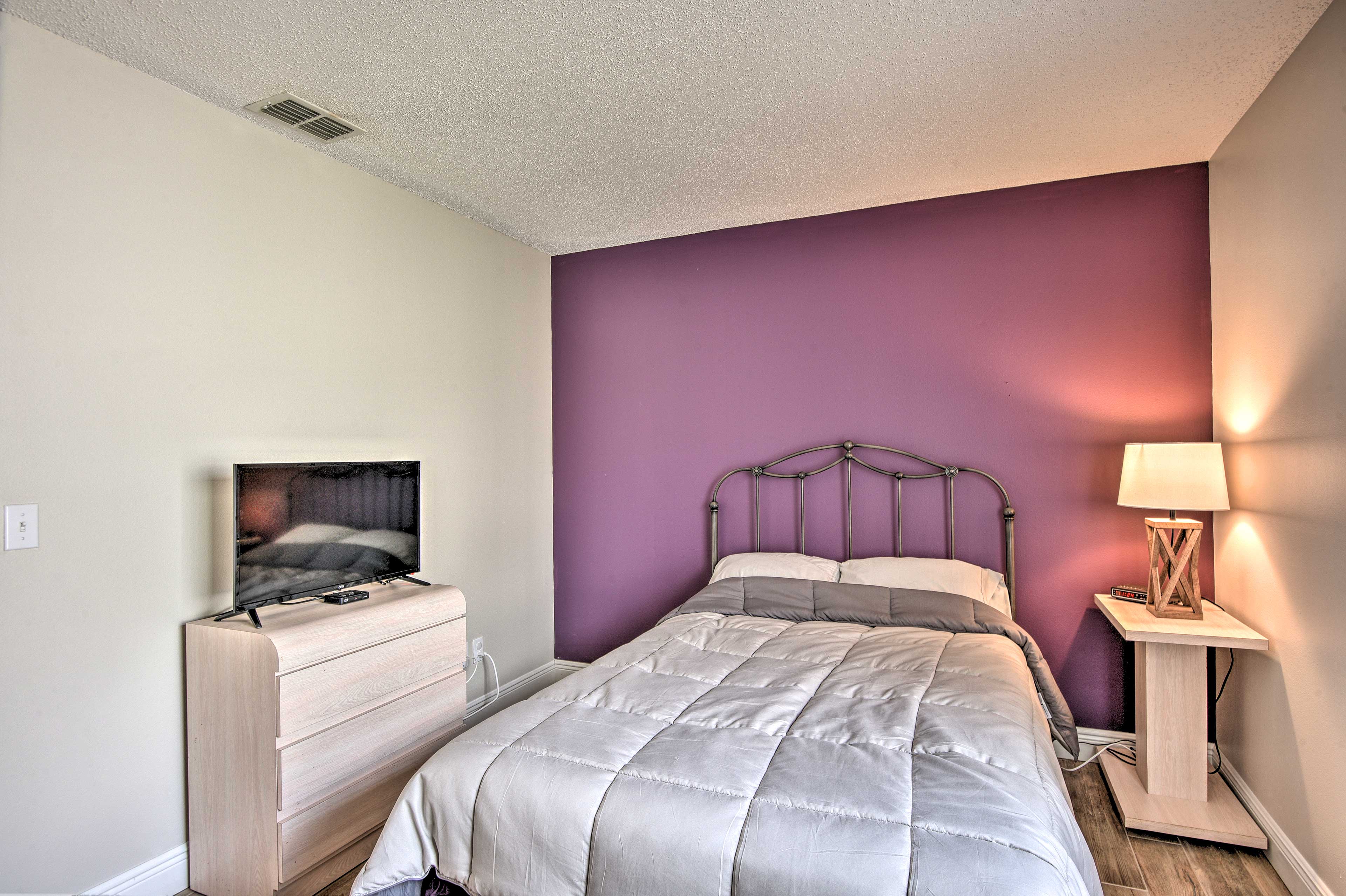 Rest easy in the second bedroom, complete with a flat-screen cable TV.