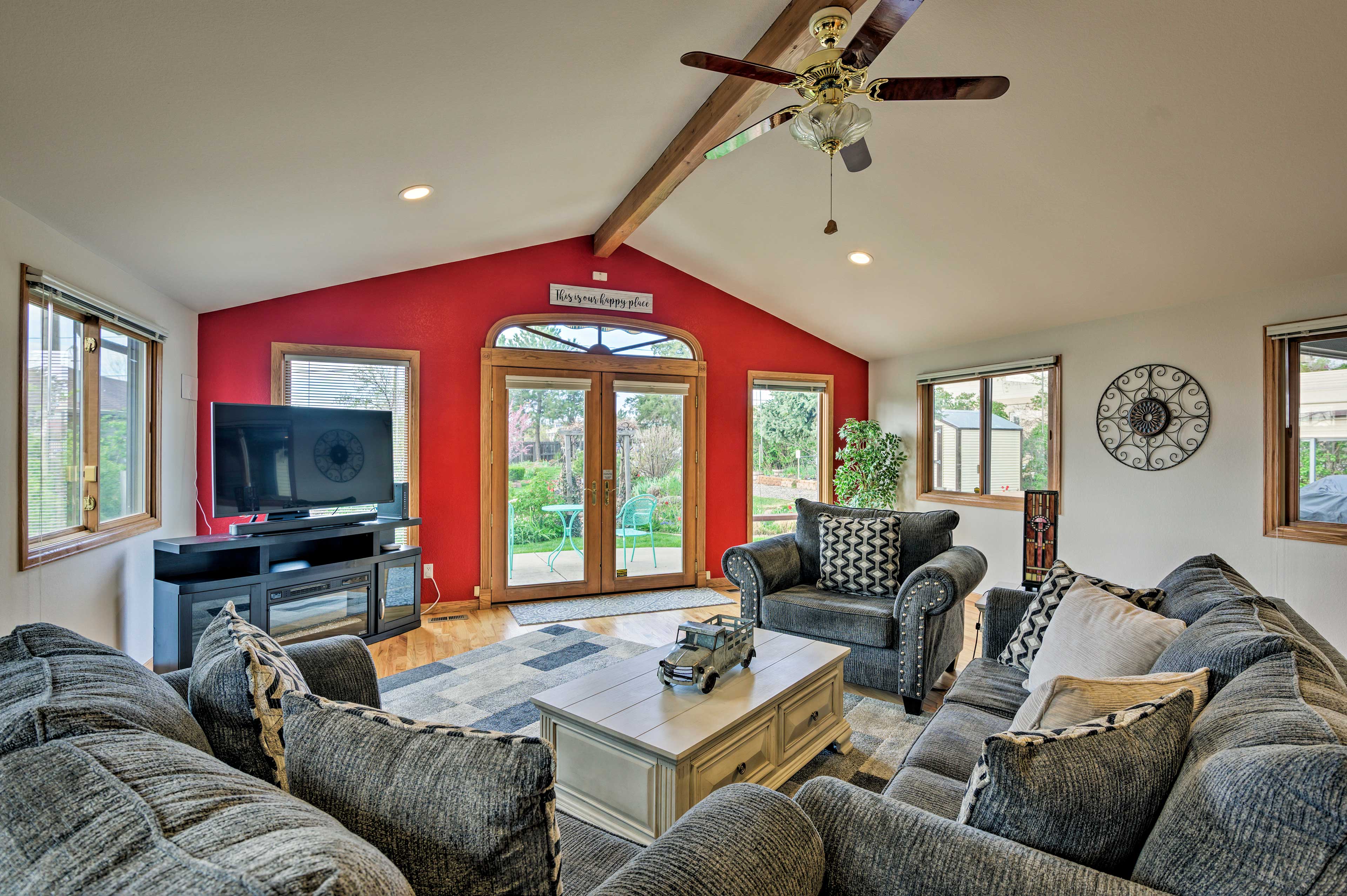 This Arvada vacation rental home invites up to 8 guests on a Colorado getaway!
