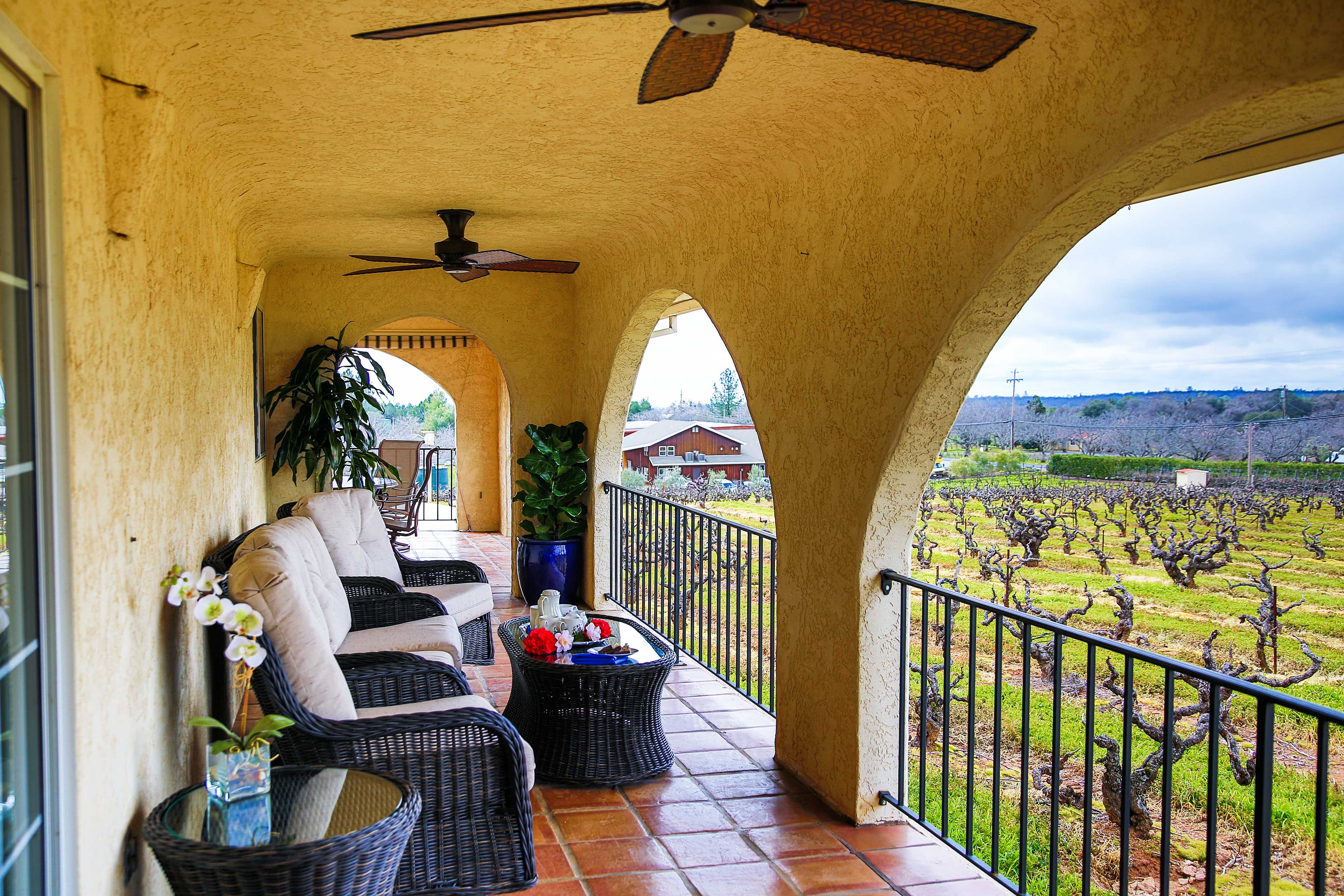 Private Balcony w/ Ceiling Fans