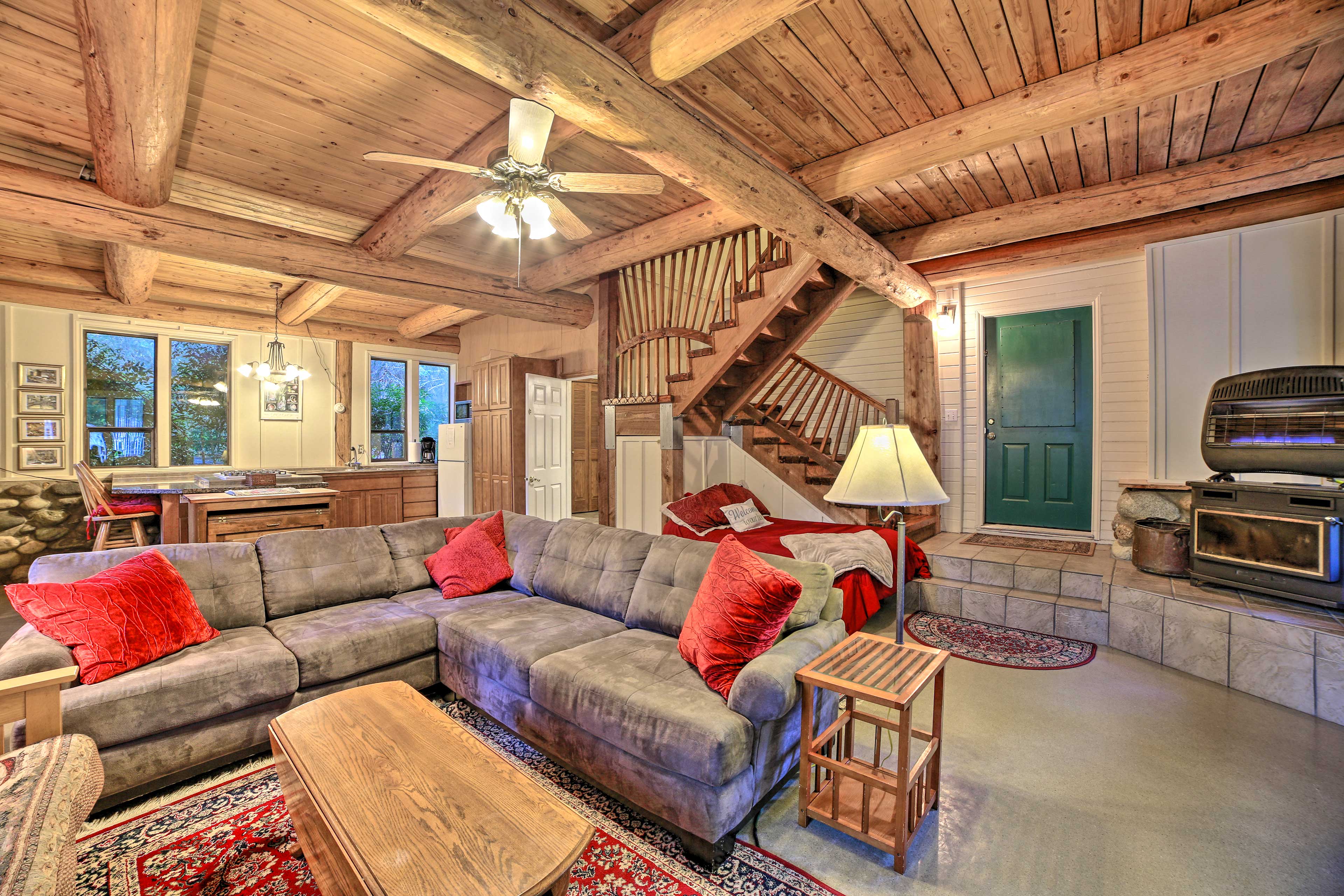 Living Room | 2-Story Cabin | Free WiFi | DVD Player | Twin Bed