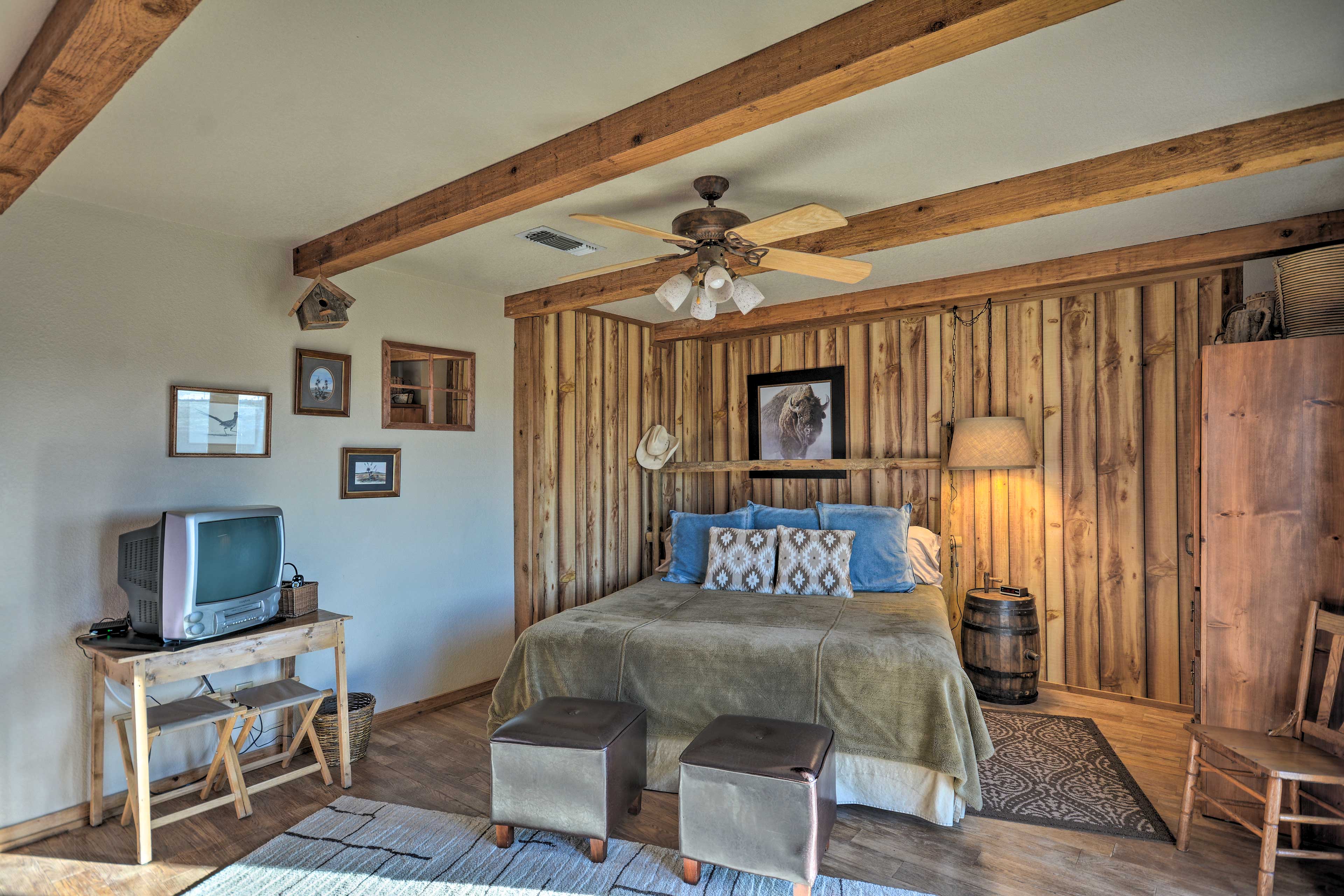 The Missoula Room has a king bed and a rustic western feel!