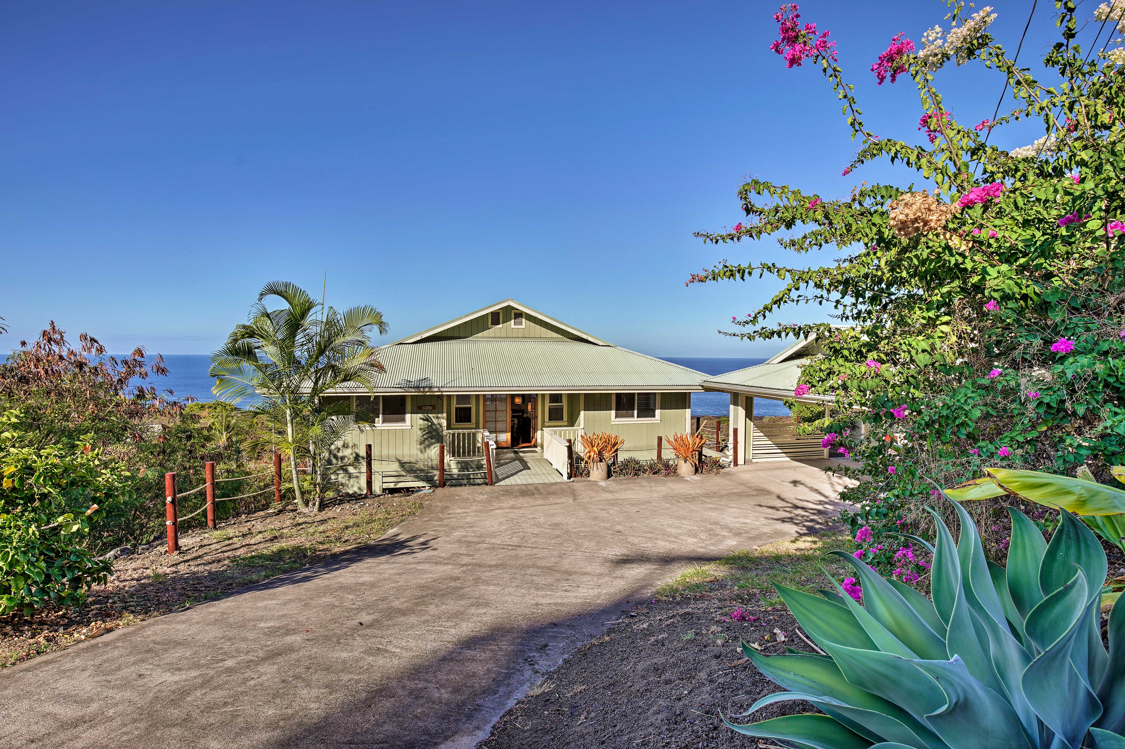 This stunning residence offers ocean views from nearly every room in the house.