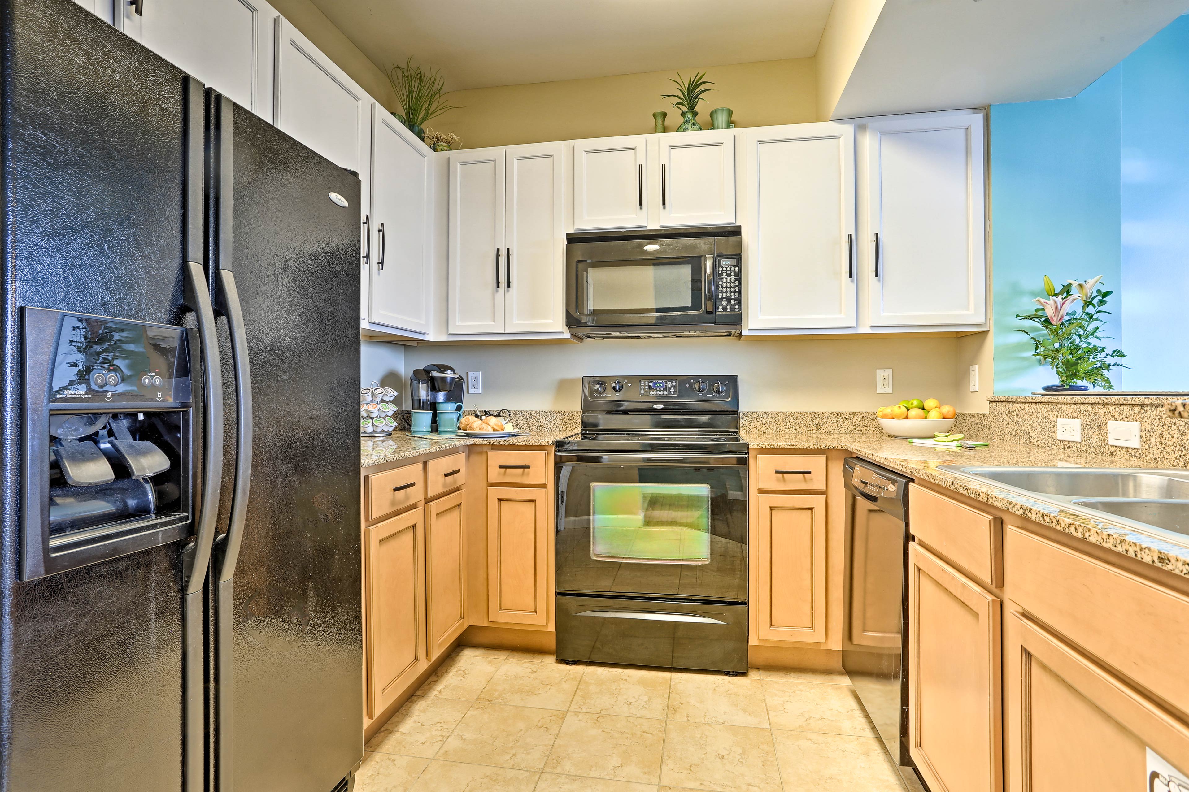 Ample counter space allows you to spread out while you prepare meals.