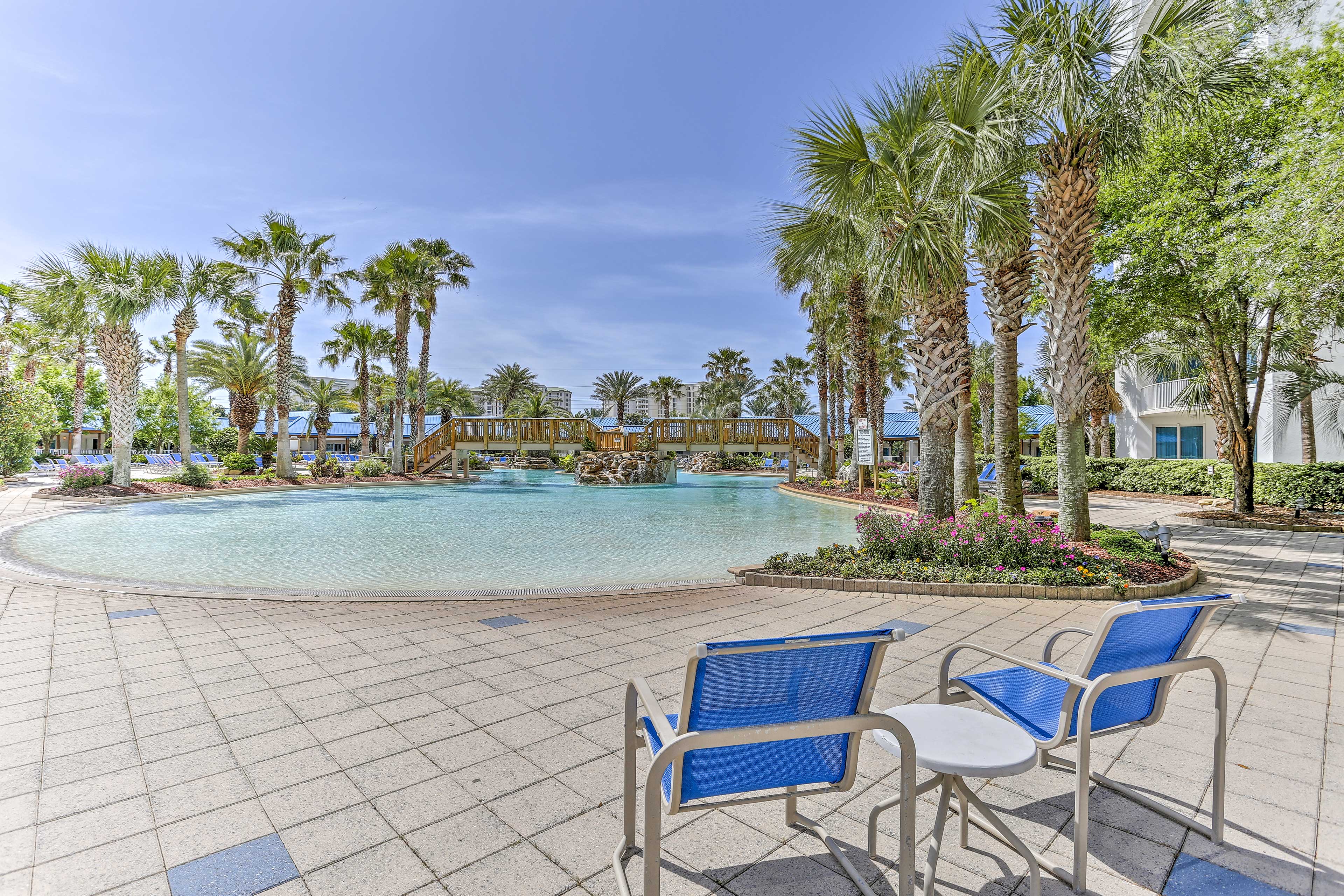 Snag a seat around the pool and catch a tan while watching the action!
