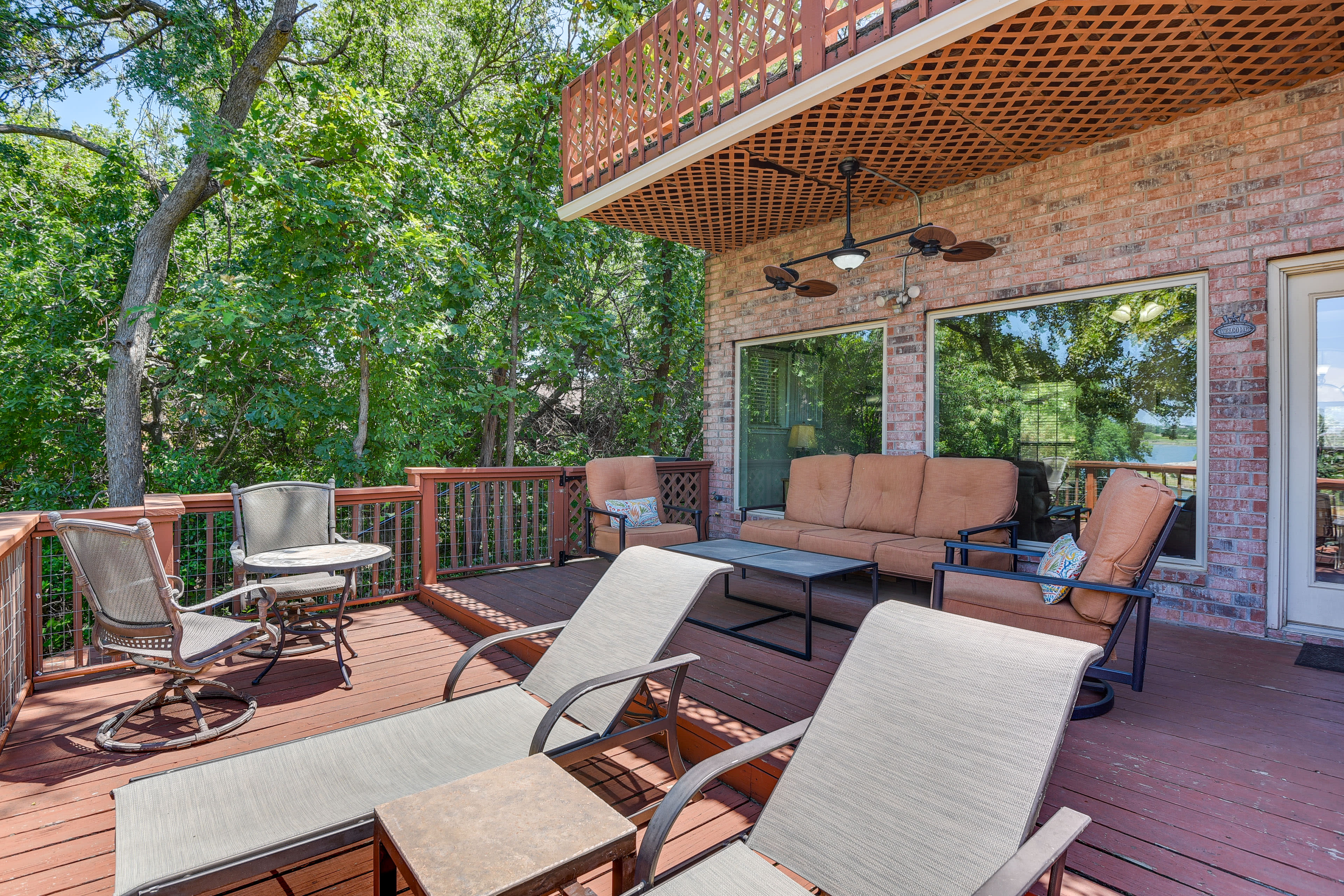 Deck | Seating Area & Loungers | Water View | Gas Grill