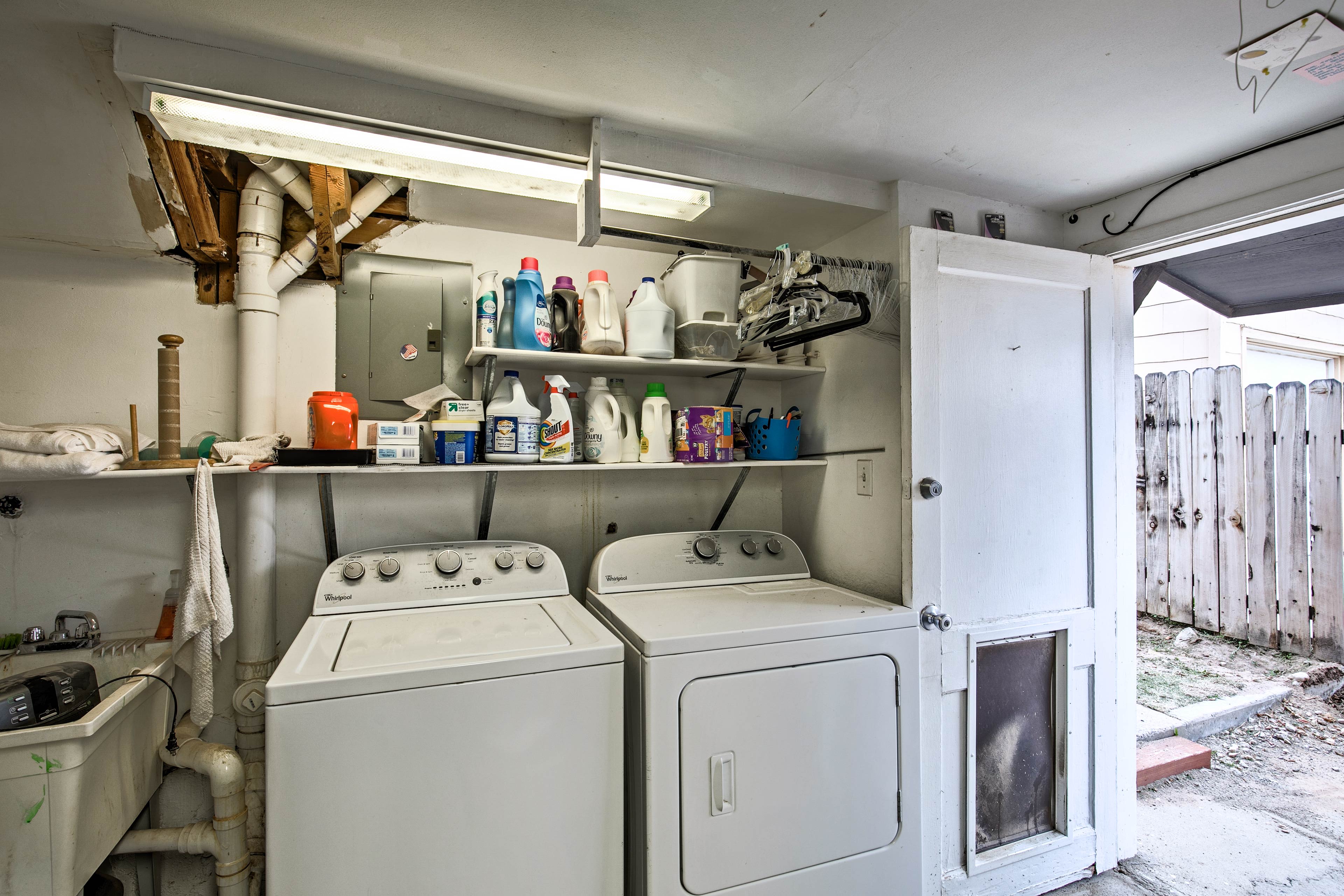 Wash your dirty duds in the in-unit laundry machines.