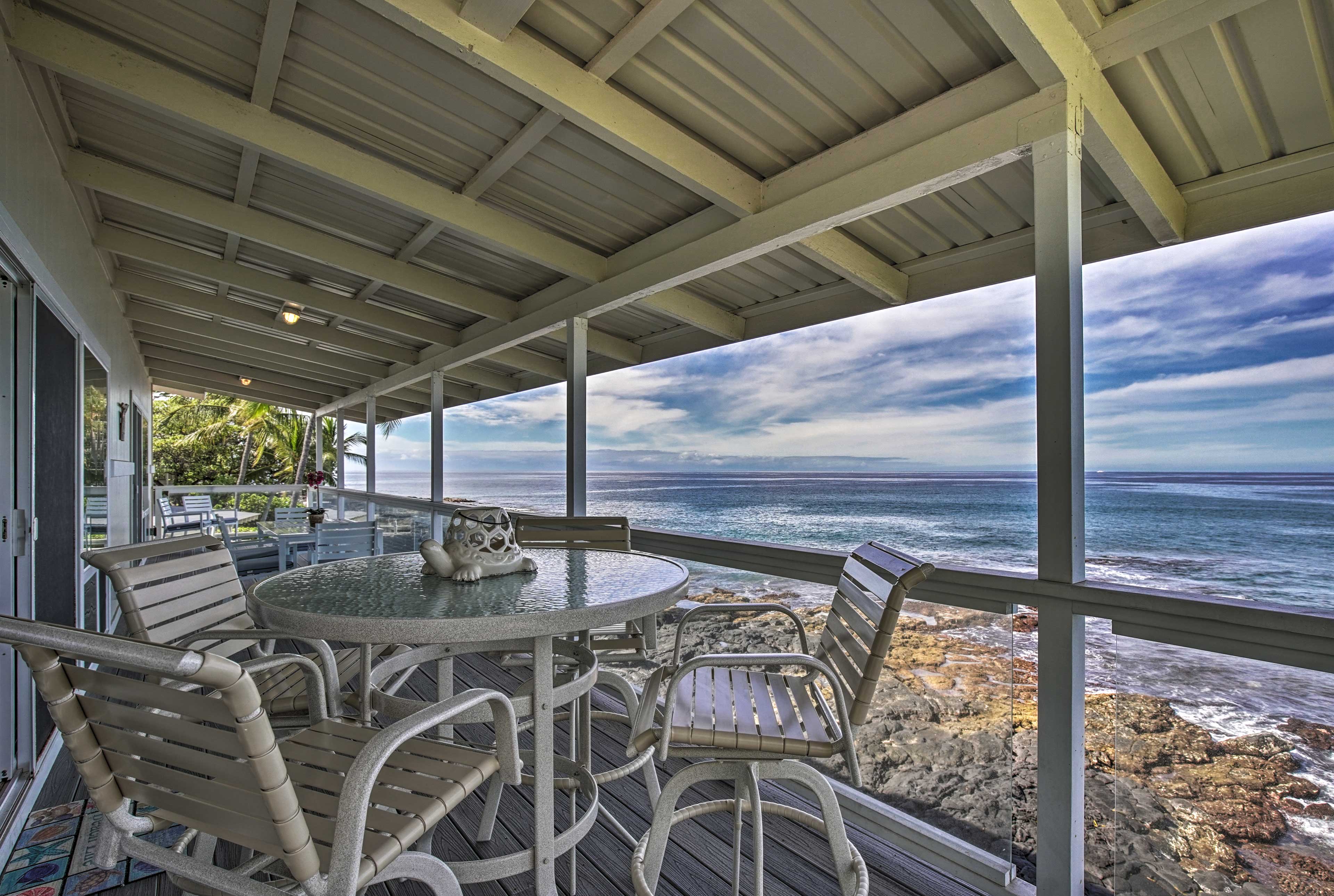 Covered Lanai | Outdoor Dining | Ocean Views