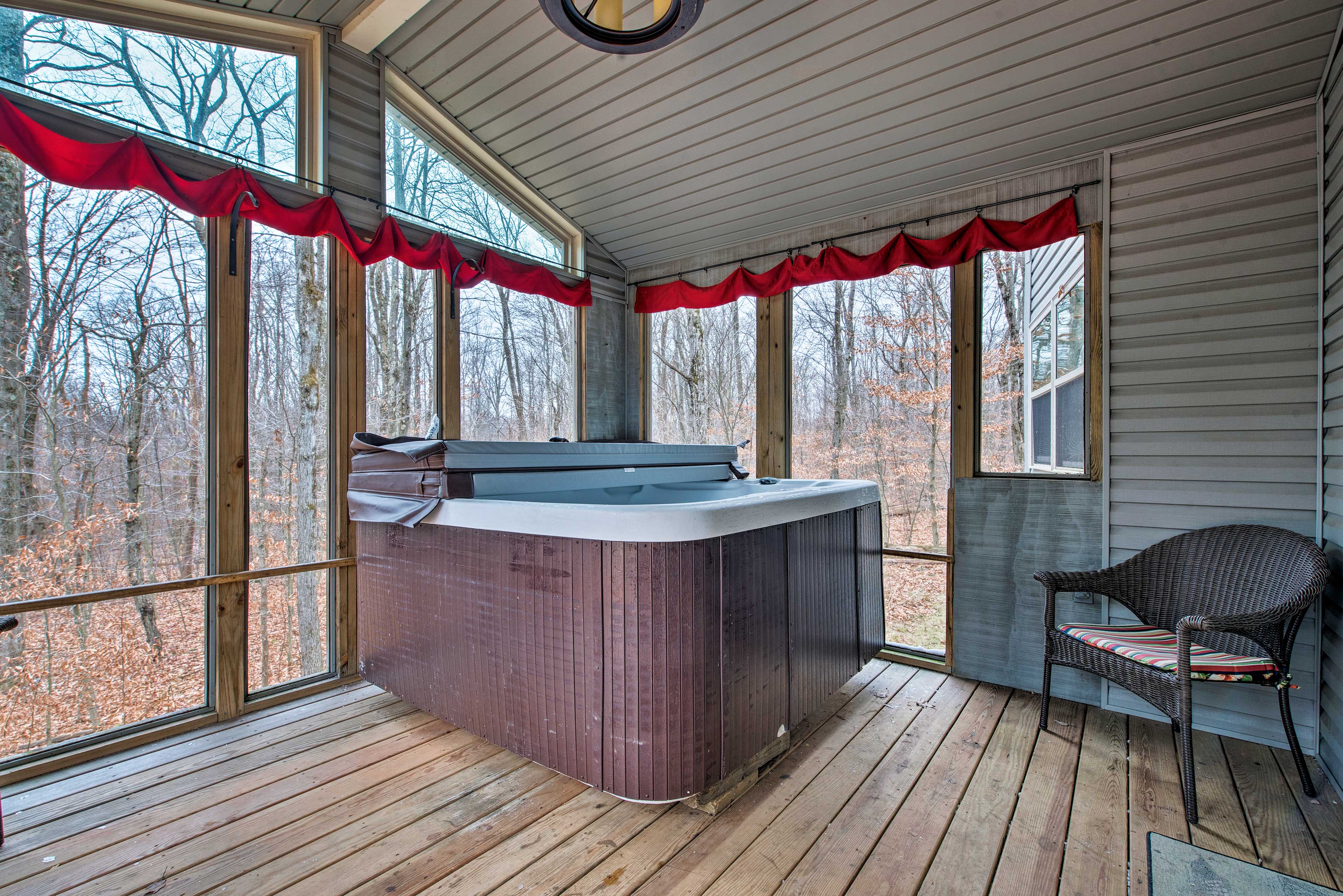 Soaking in the hot tub is the perfect way to end a day on the slopes.