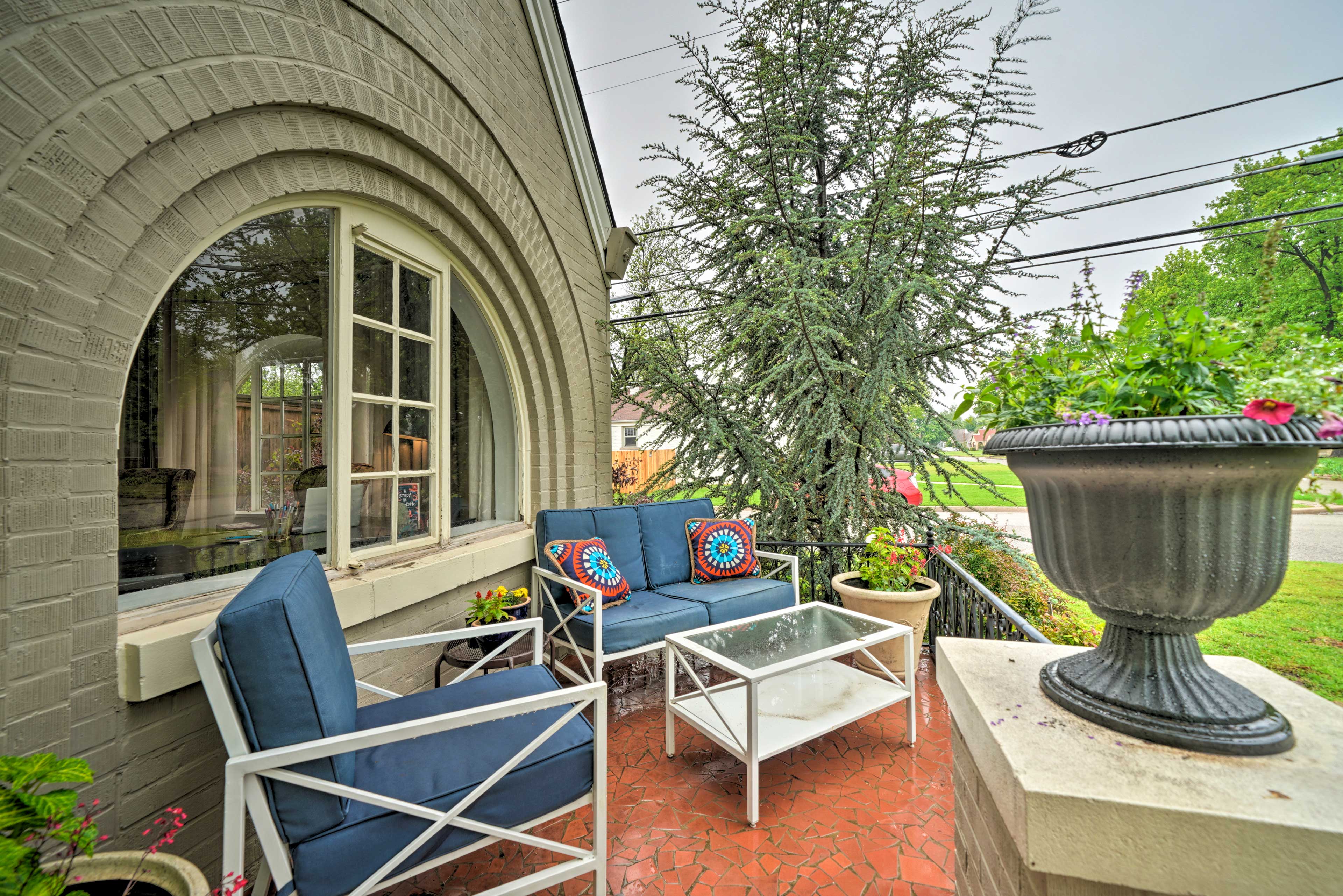 Enjoy an evening glass of wine on the front porch.