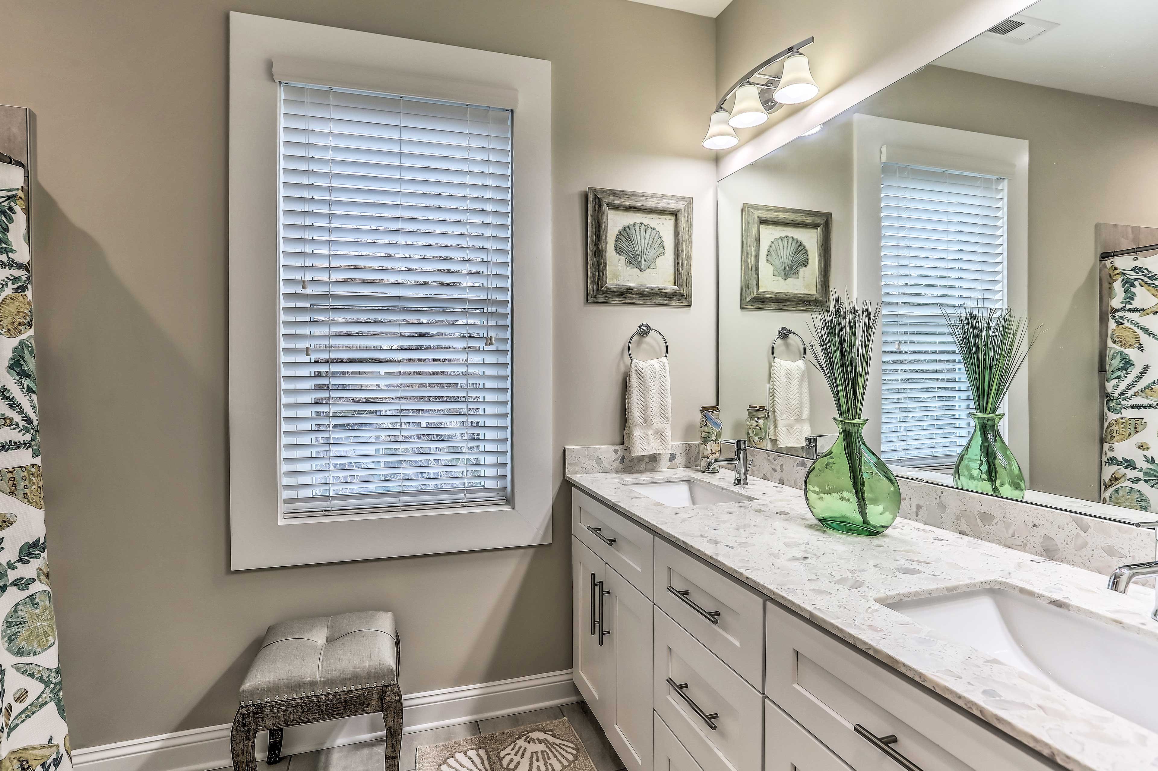 The bath offers Jack-and-Jill sinks - perfect for a couple.