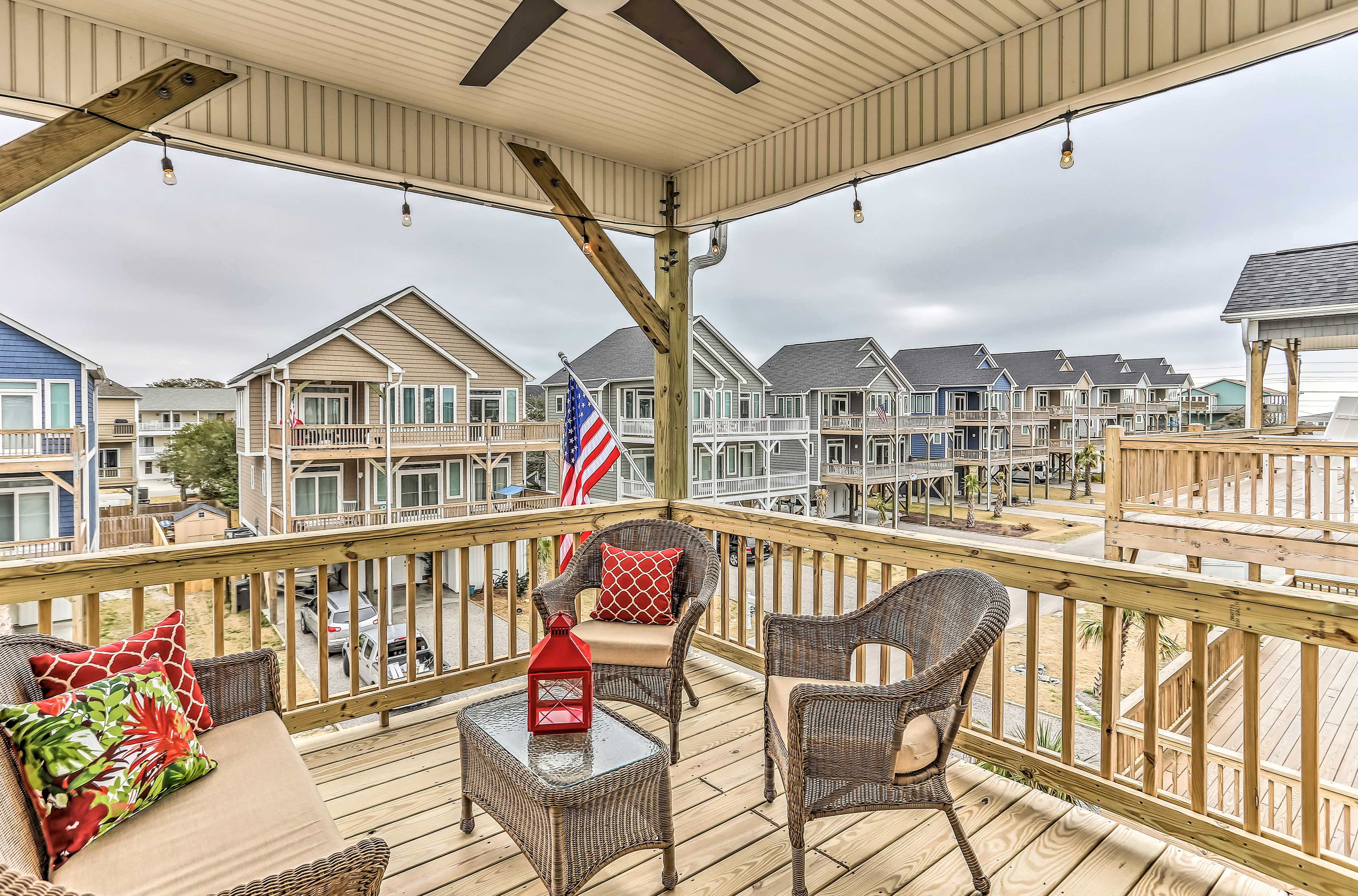 Waste the day away relaxing on the deck while breathing in the coastal air.