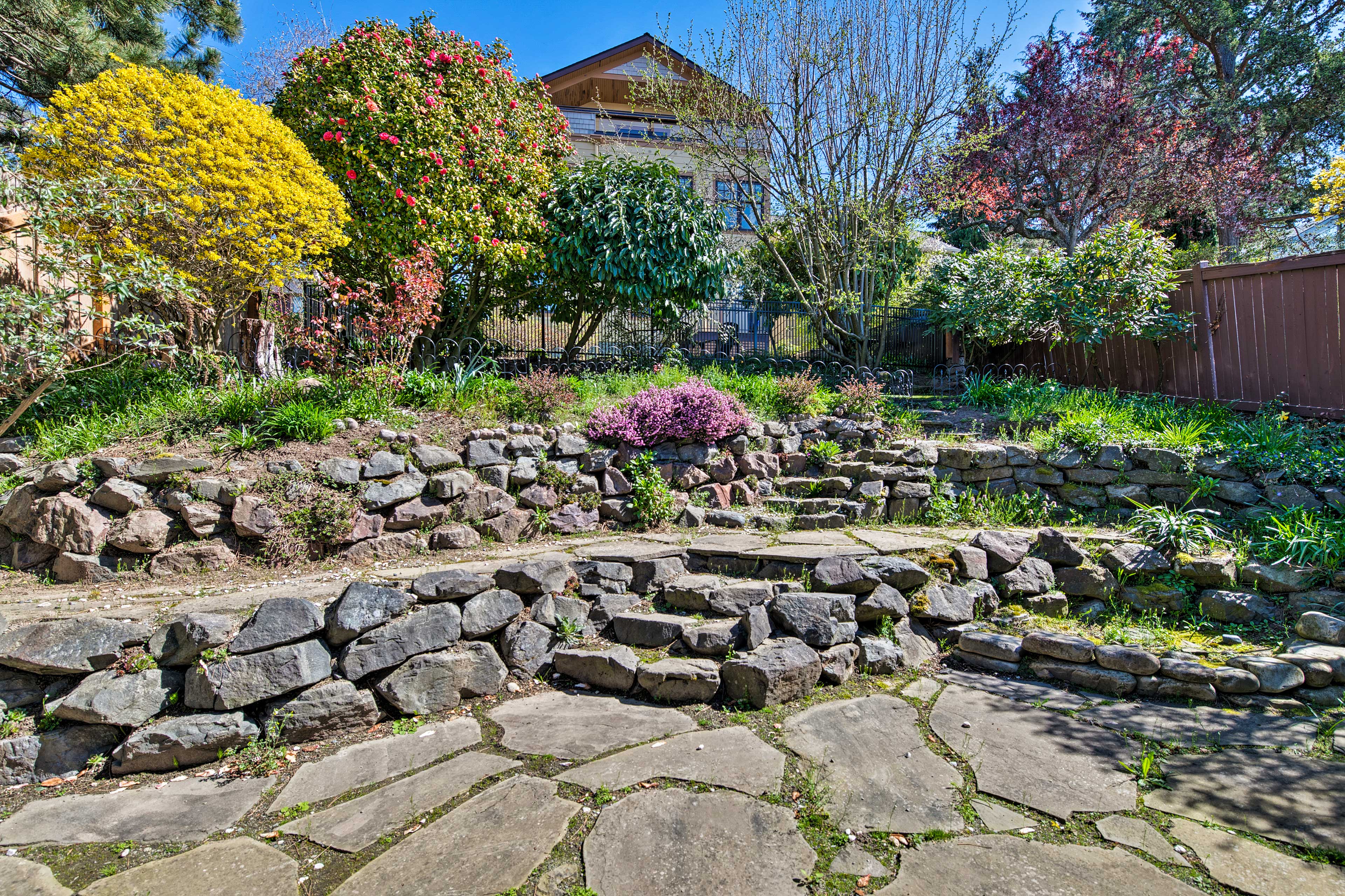 Lush greenery sets the scene for your vacation home.