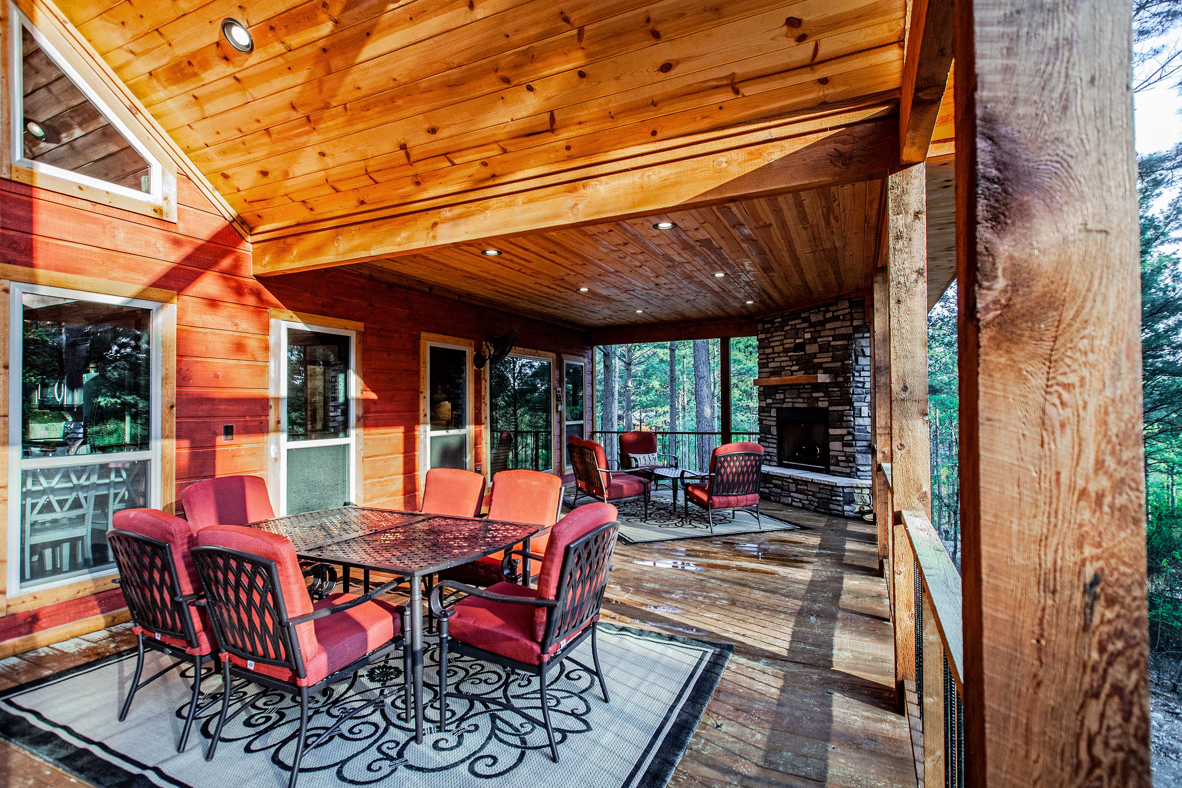 Outdoor Space | Private Deck w/ Fireplace