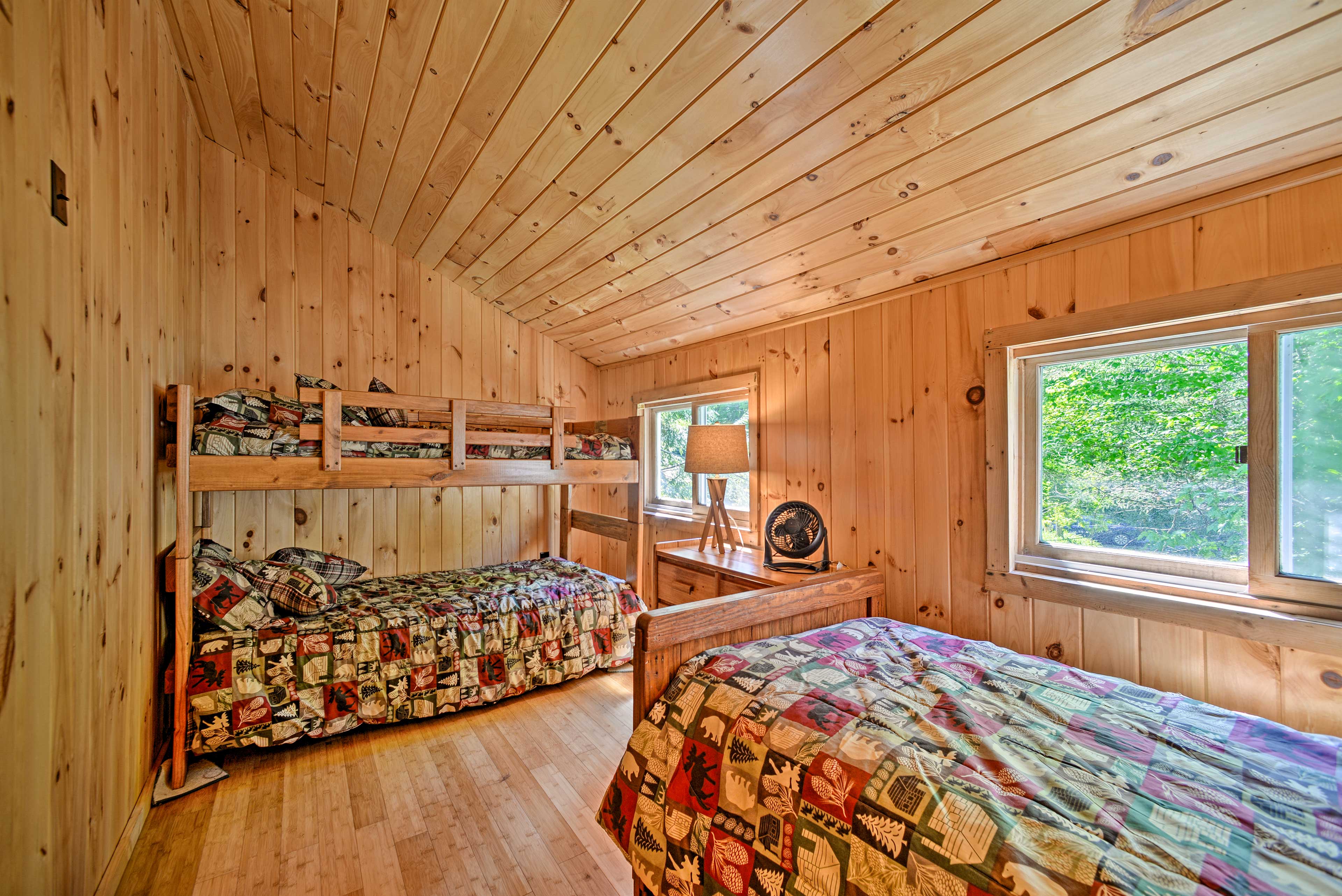 The second bedroom sleep 3 guests on the twin bunk bed and twin bed.