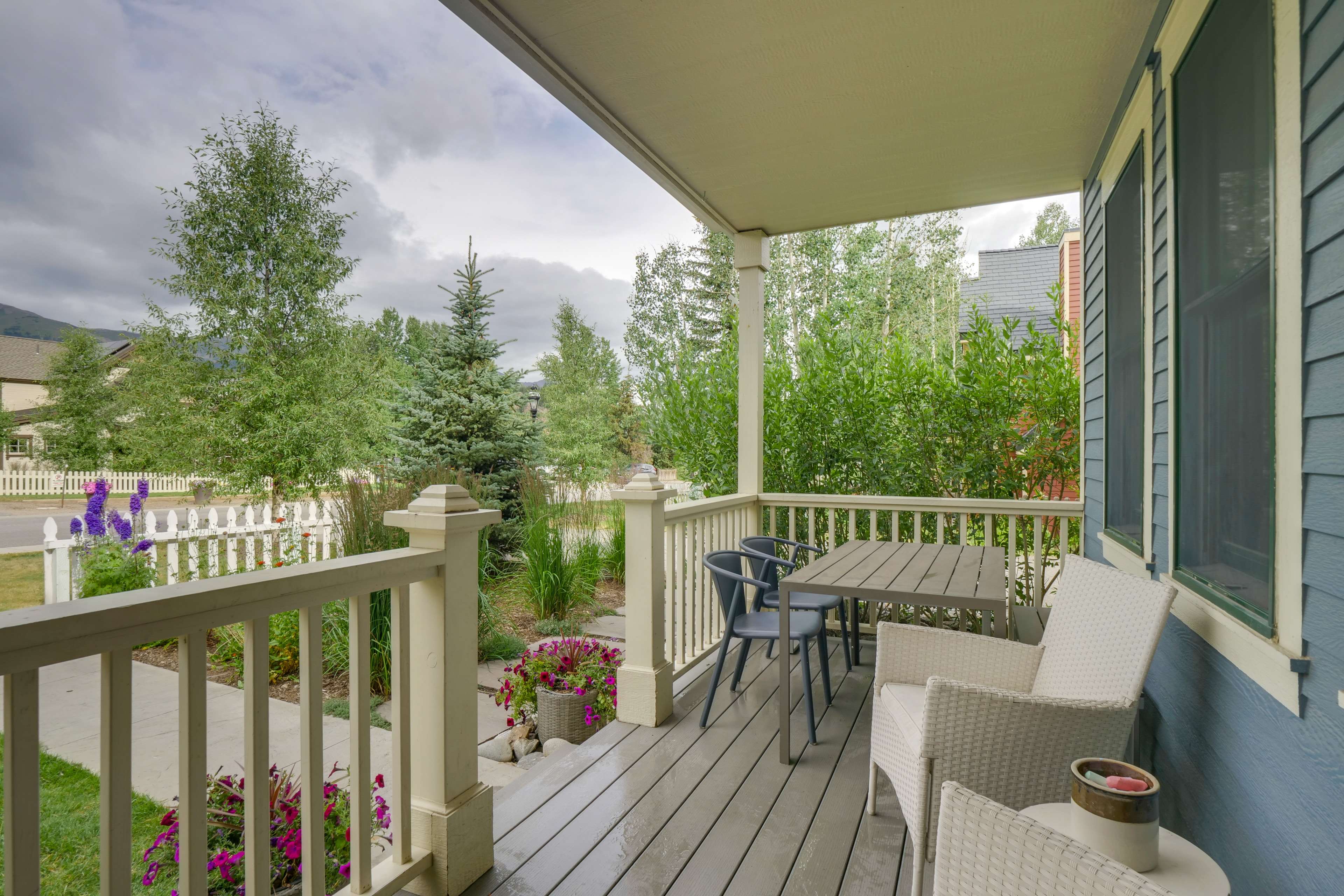 Front Porch | Outdoor Dining | Walkable Location