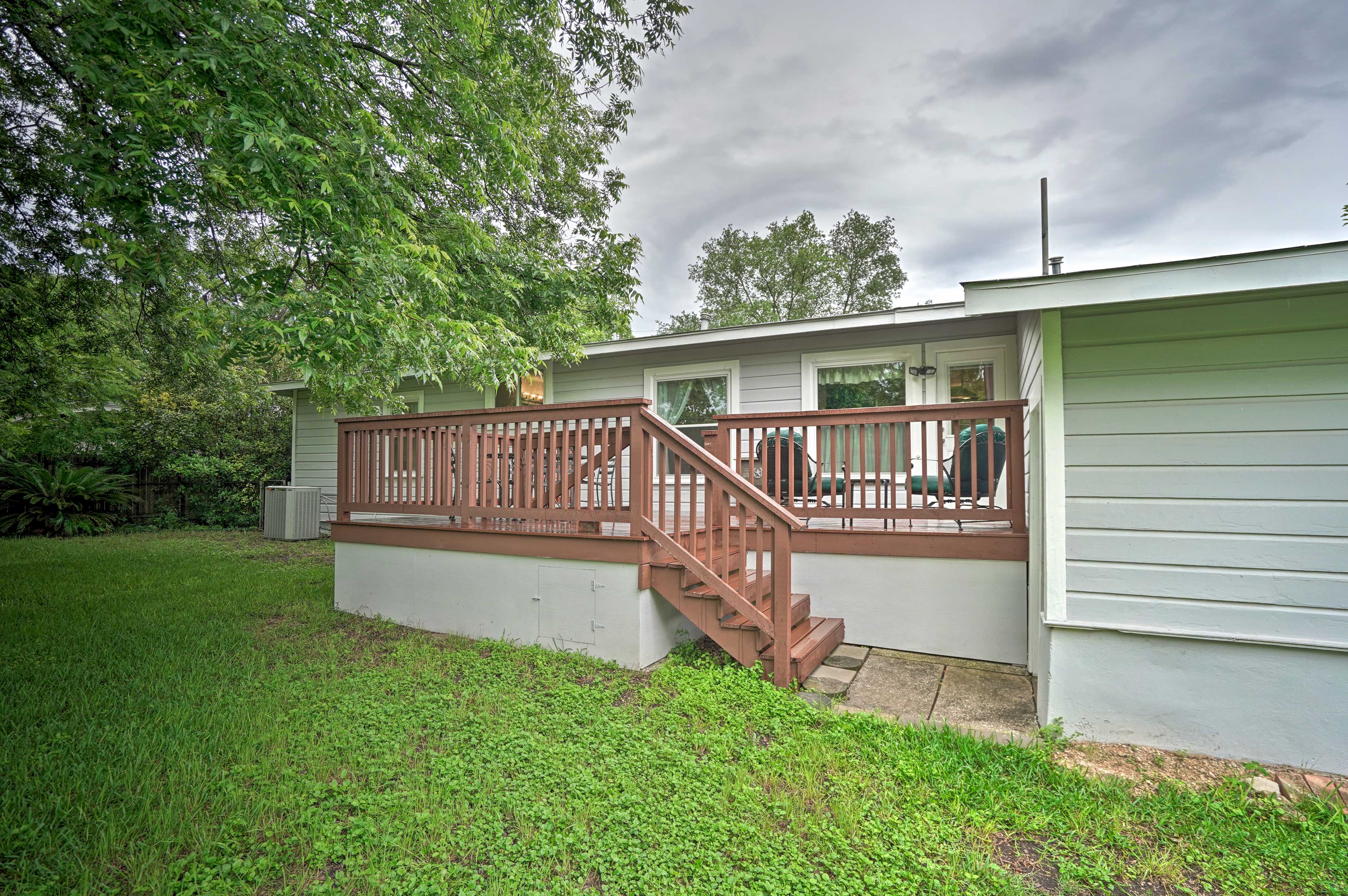 The back deck is an ideal spot to lounge in the fresh outdoors.