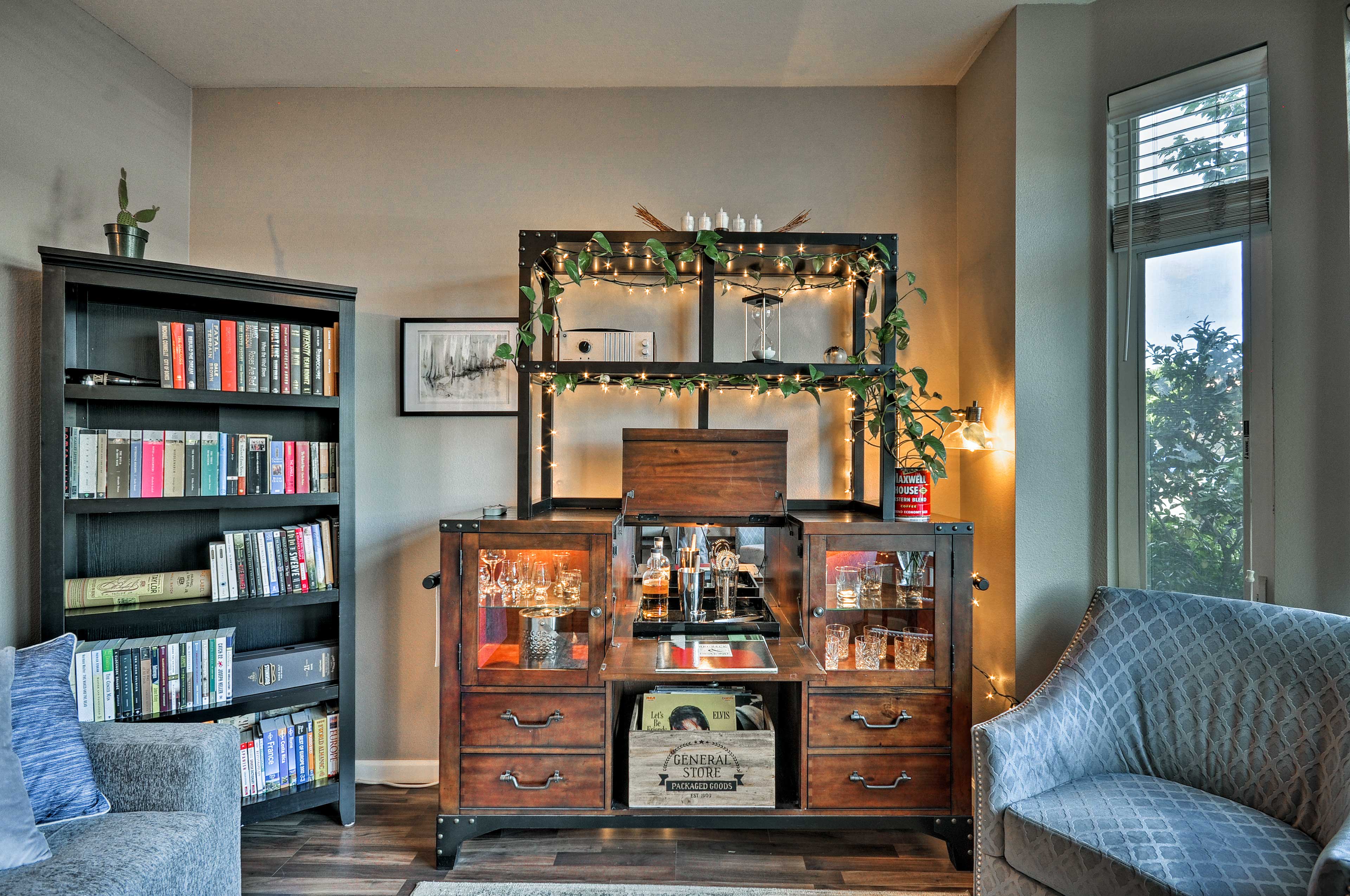 Living Area | Record Player | 2-Story Property