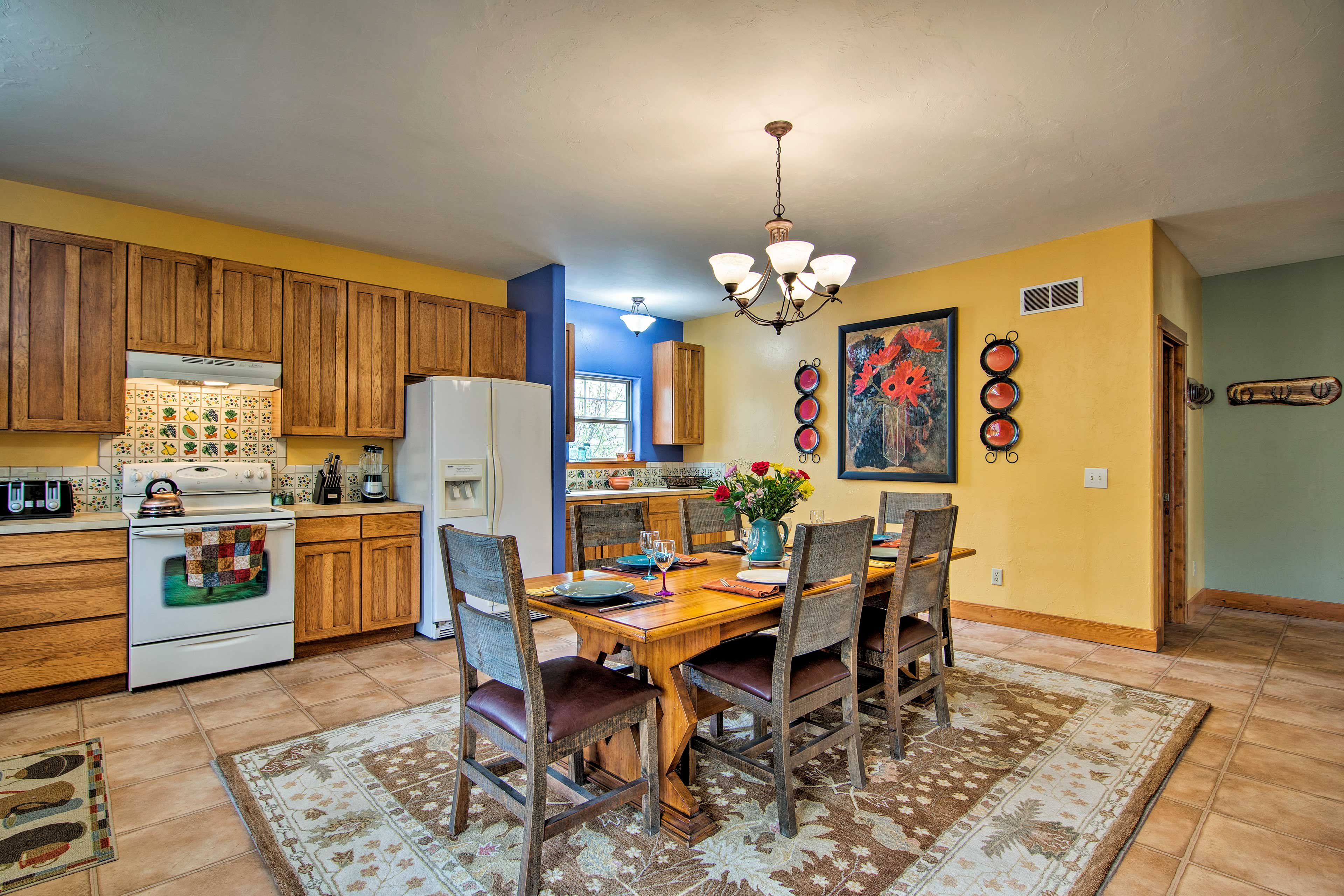 The kitchen is fully equipped with all appliances necessary.