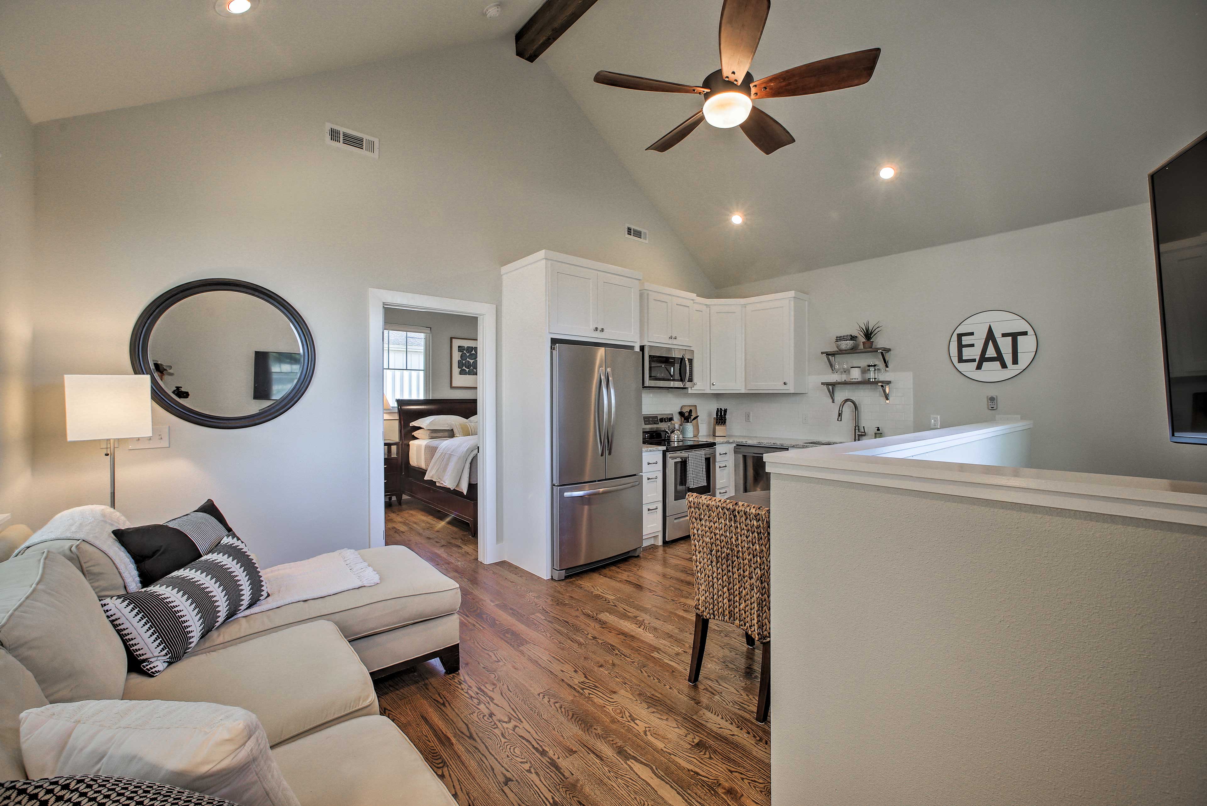 Turn on the ceiling fans to keep cool.