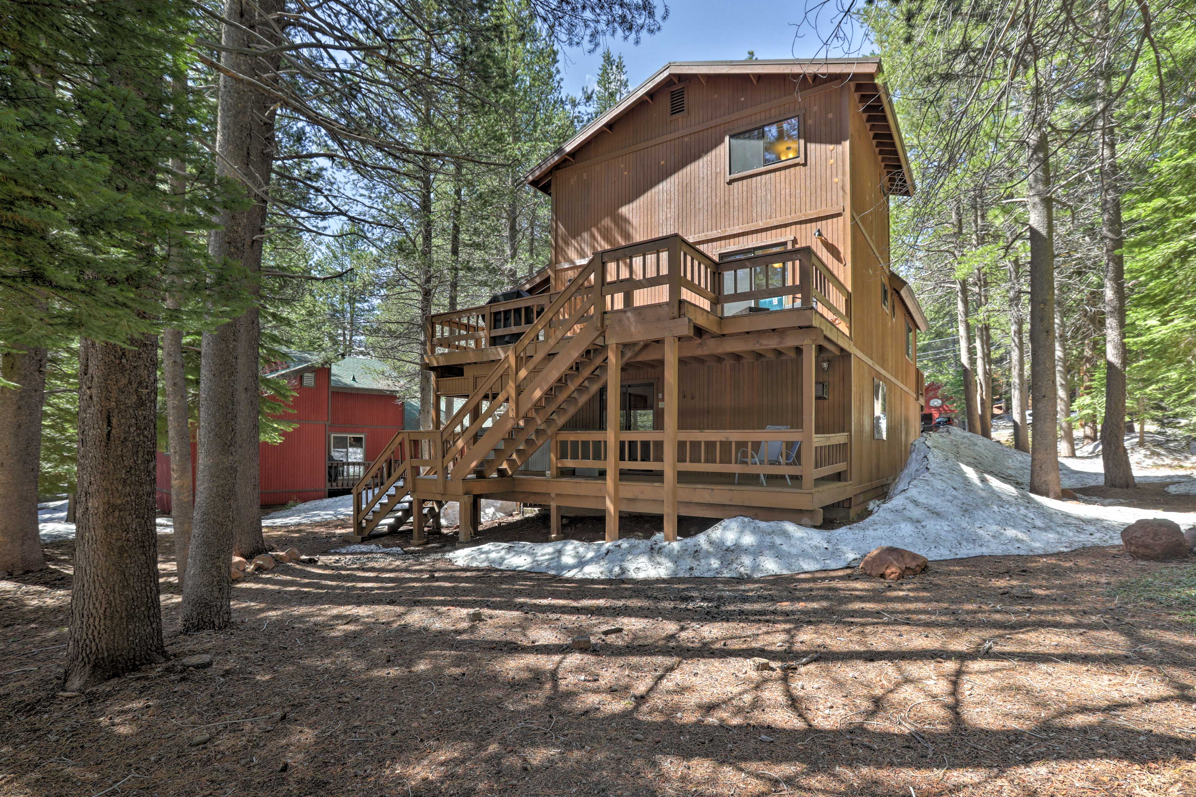 This home lies under 10 minutes to Donner Lake.