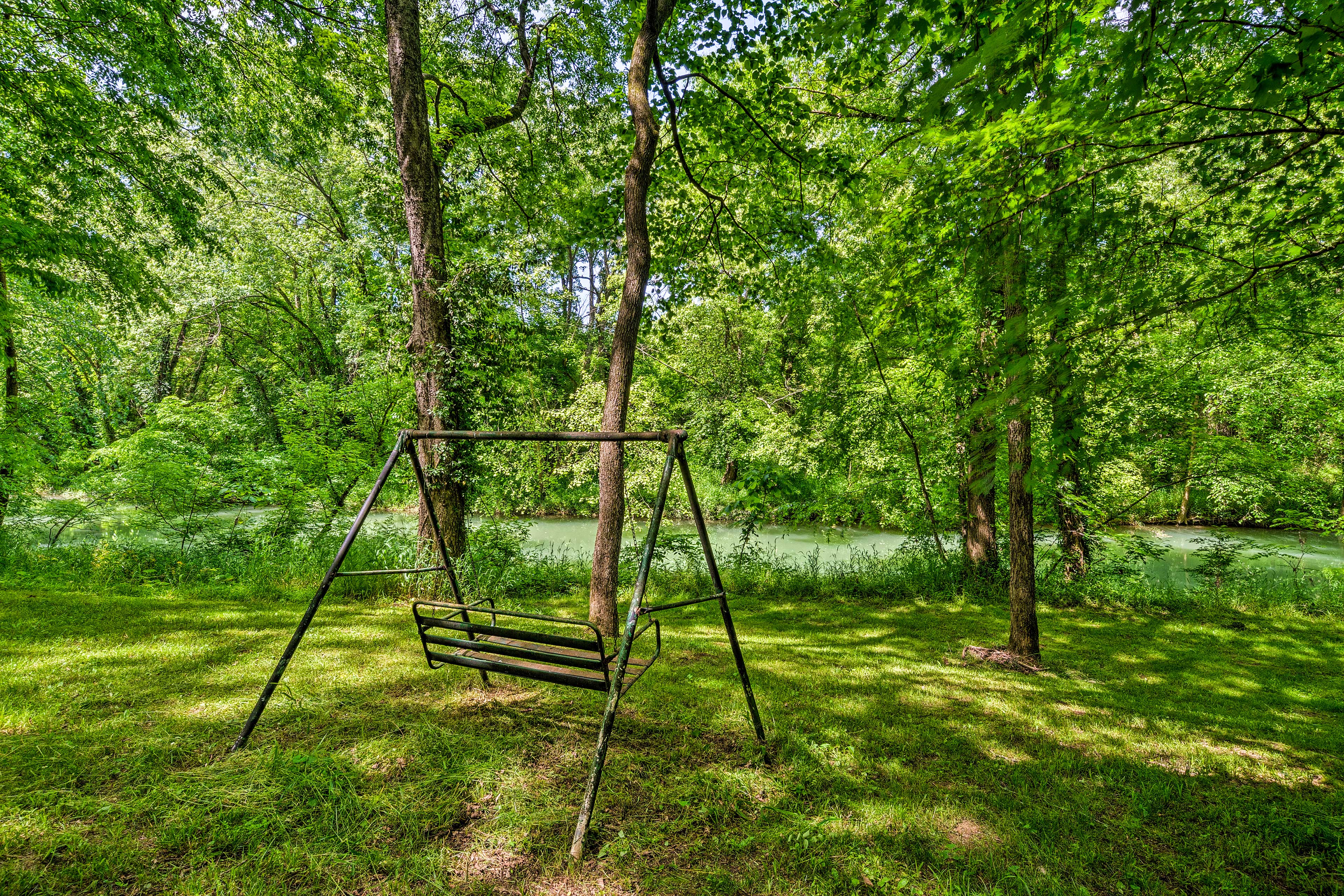 Enjoy a nightcap on the swinging bench.