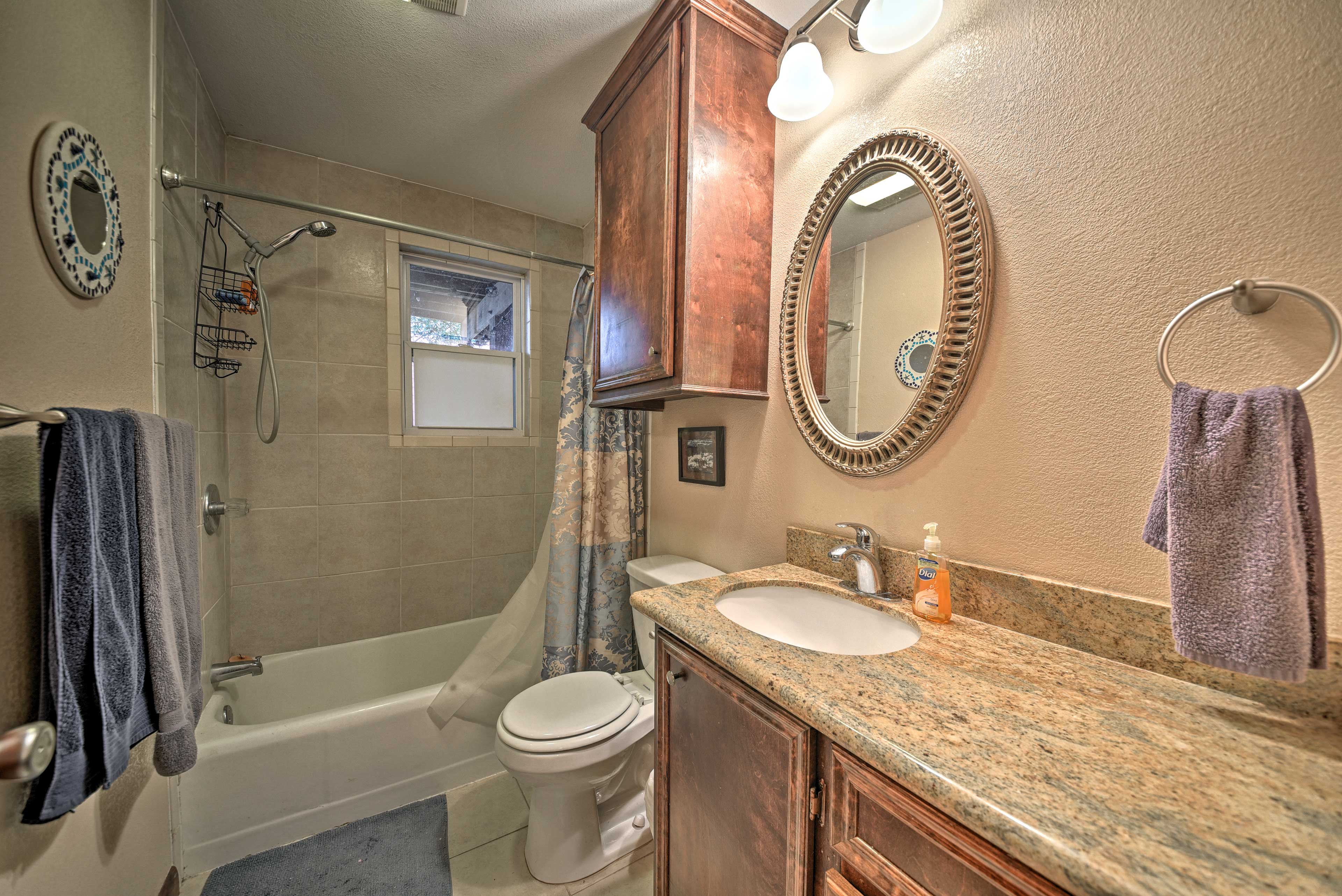 Delight in the convenience of an en-suite bathroom.