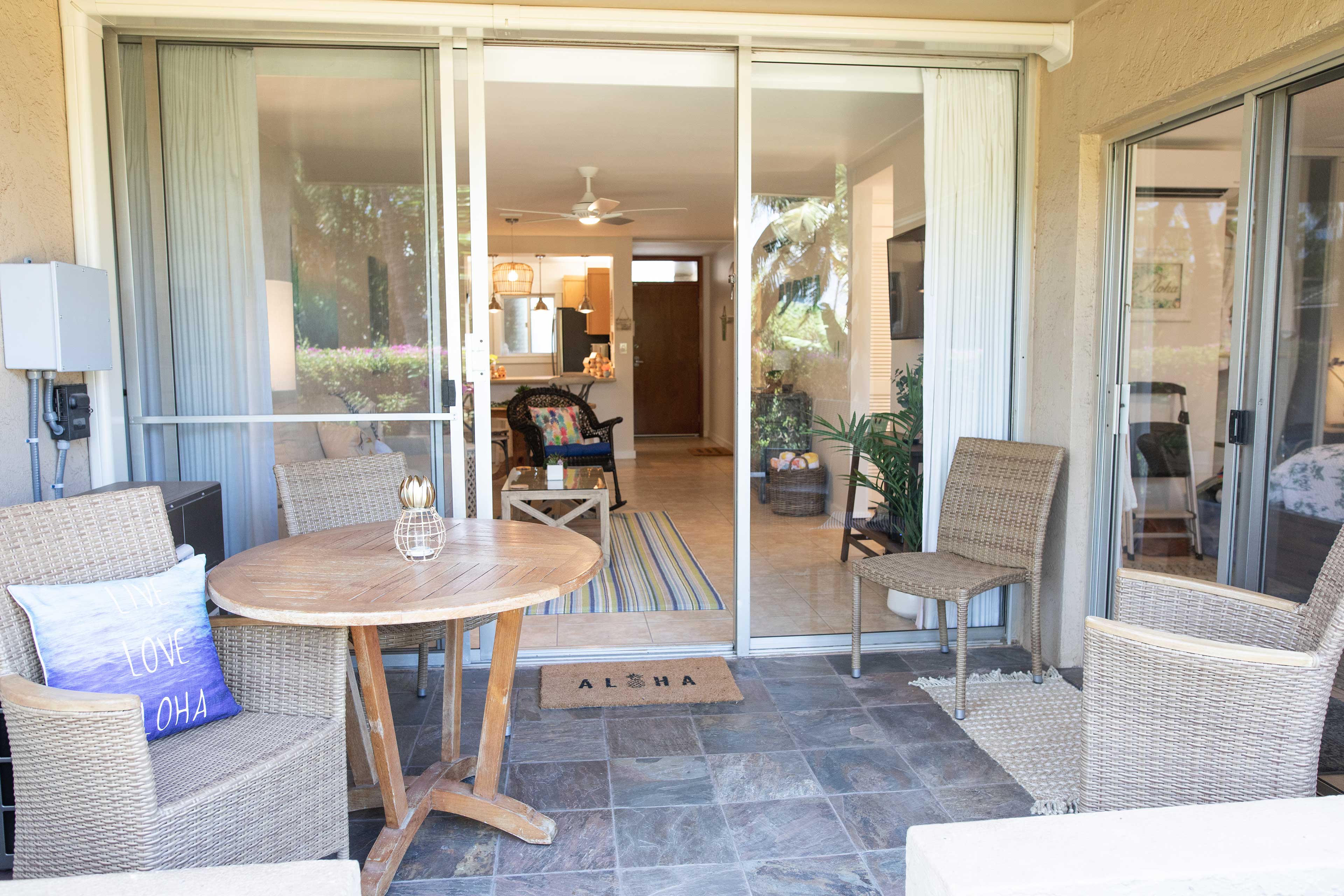 Step out onto the patio for a cool ocean breeze.