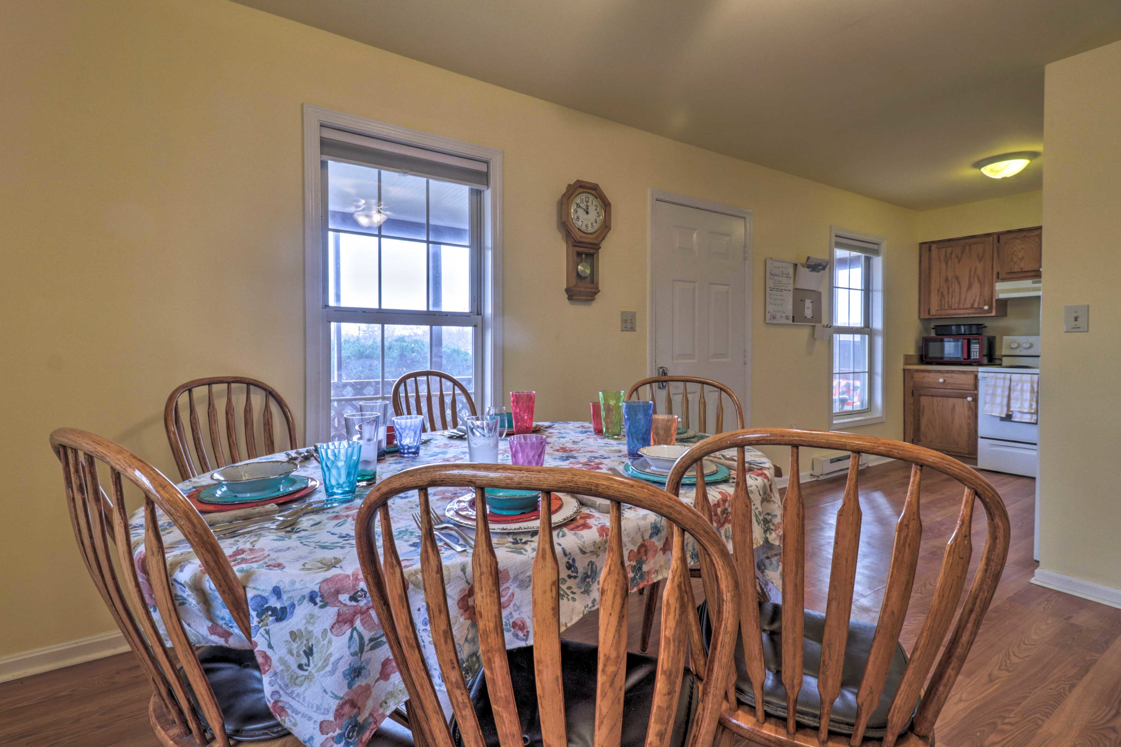 Dining Space | Dishware & Flatware Provided | Wood-Burning Fireplace