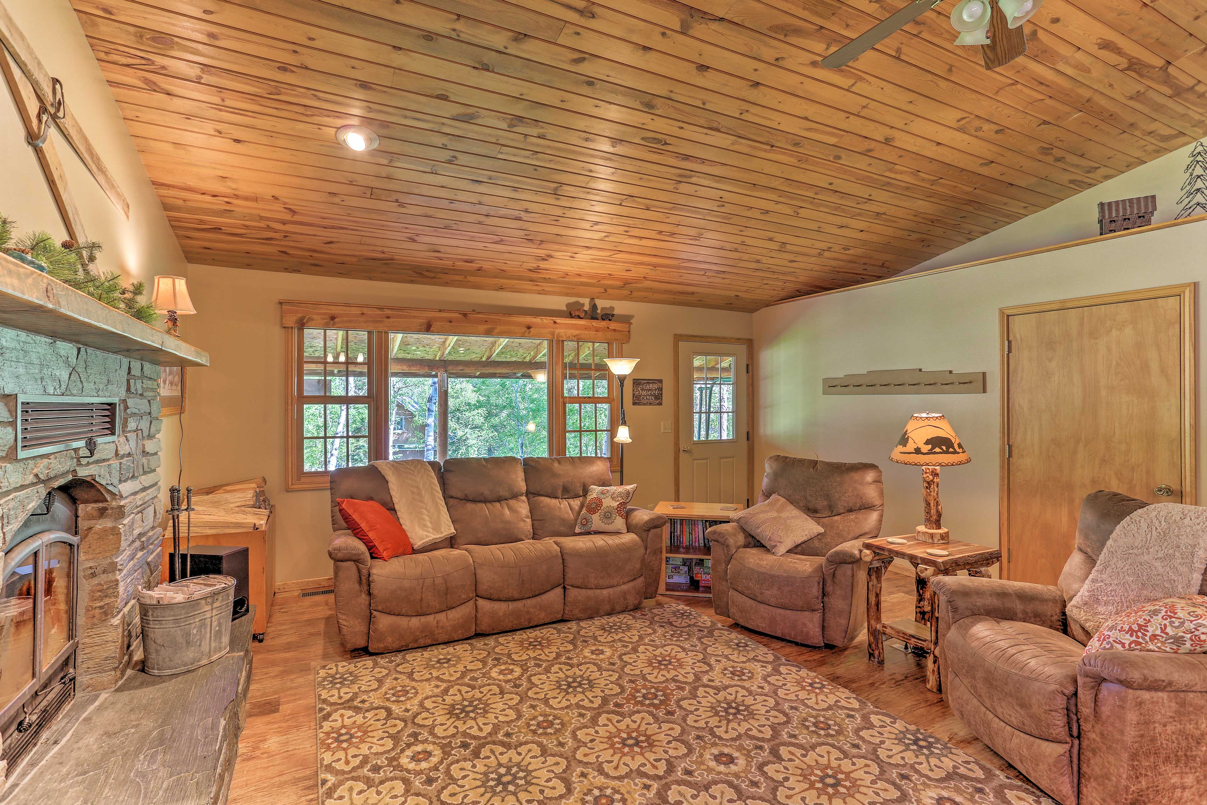 Living Room | Wood-Burning Fireplace