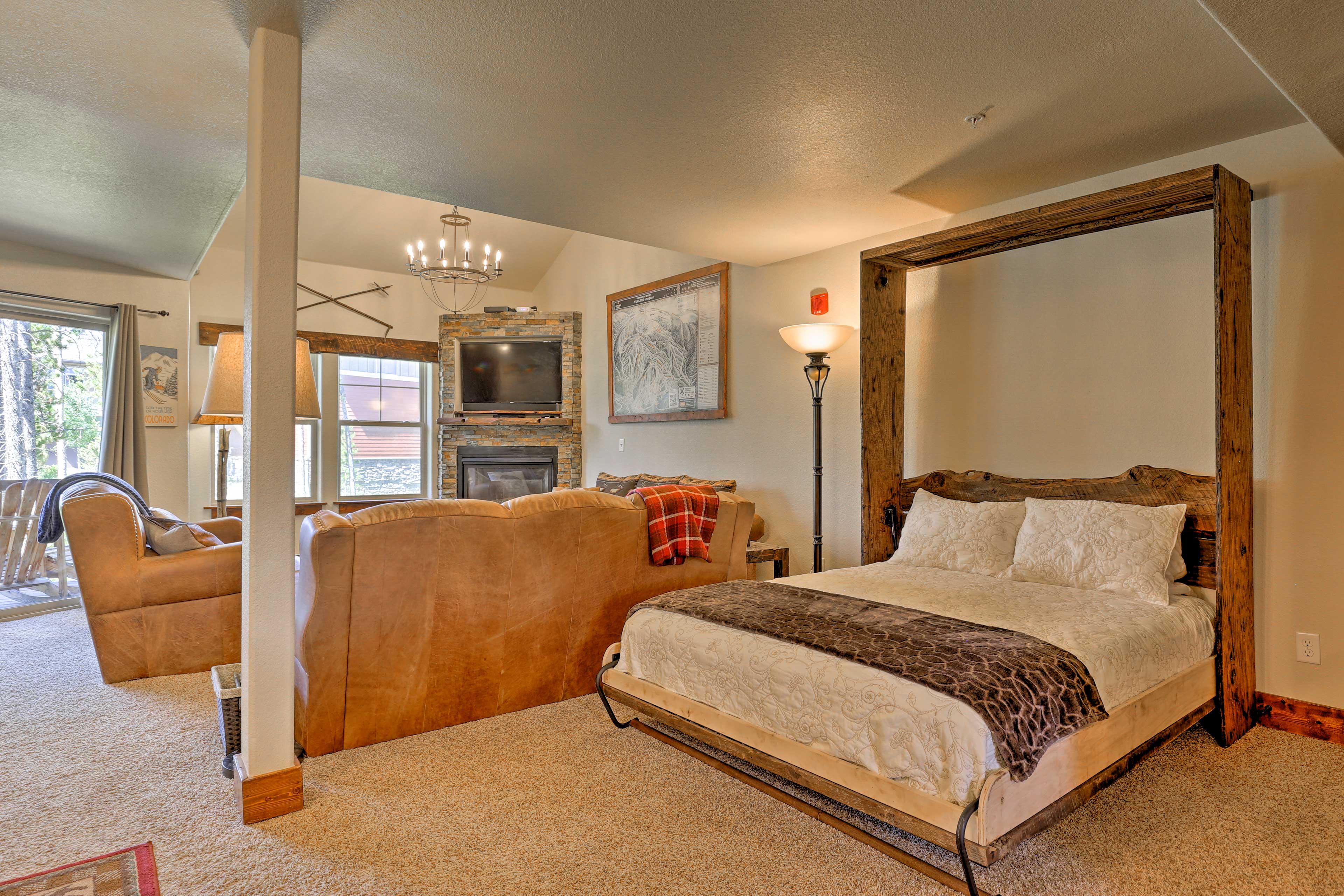 Two can share this queen-sized Murphy bed.
