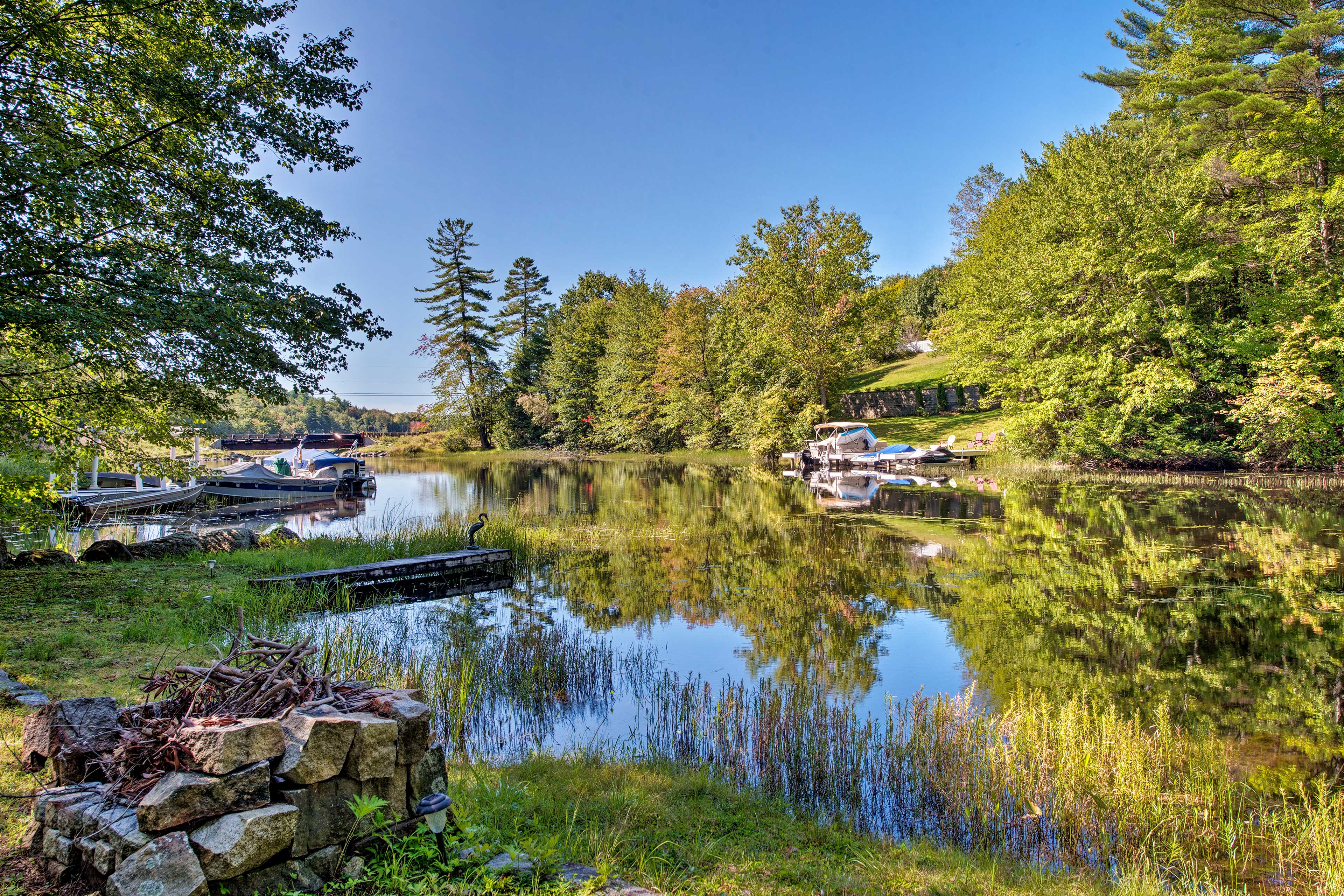 The 1-bedroom, 1-bathroom waterfront hideaway features direct waterfront access.