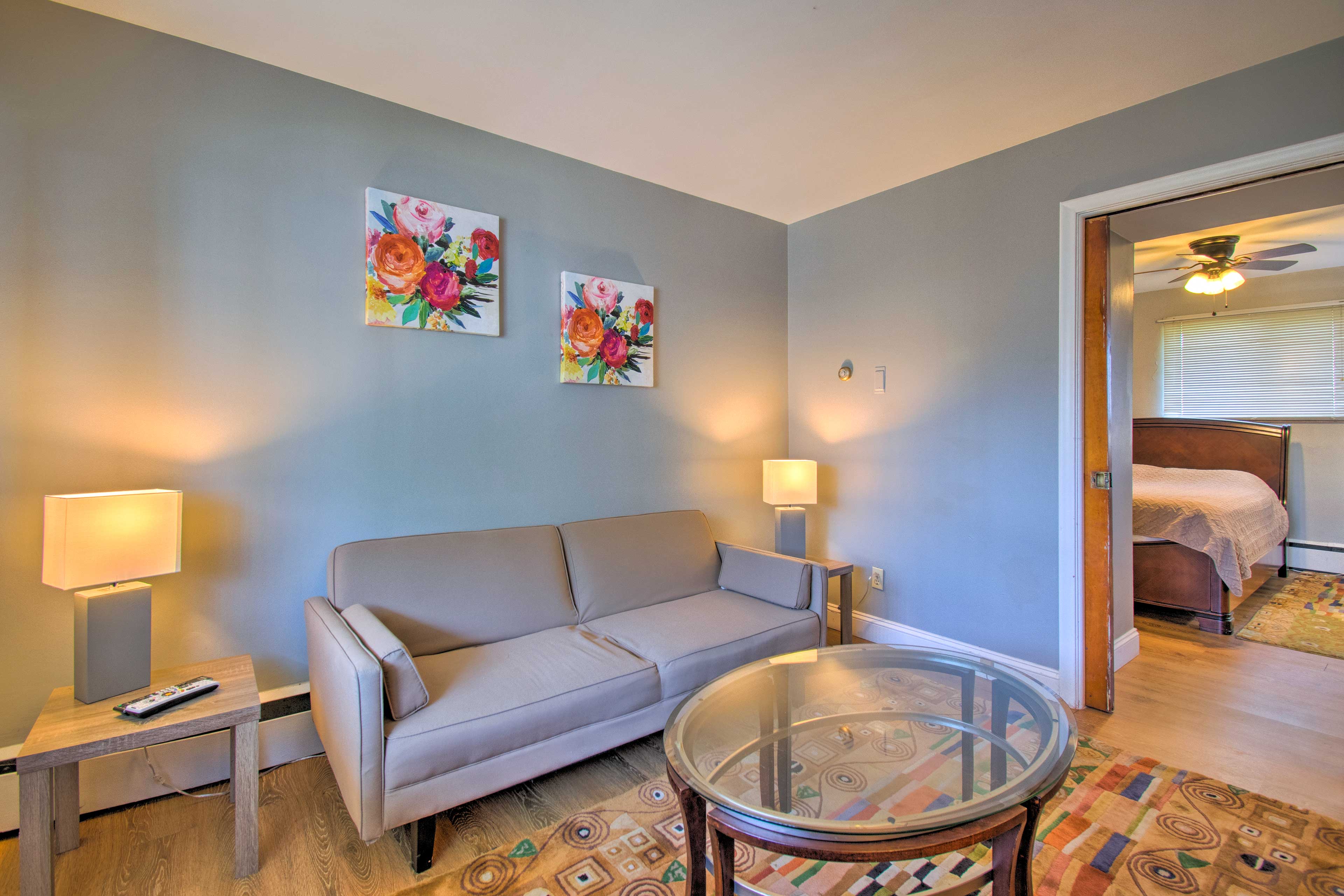 Book this Ira Township apartment for your next getaway with your loved one.