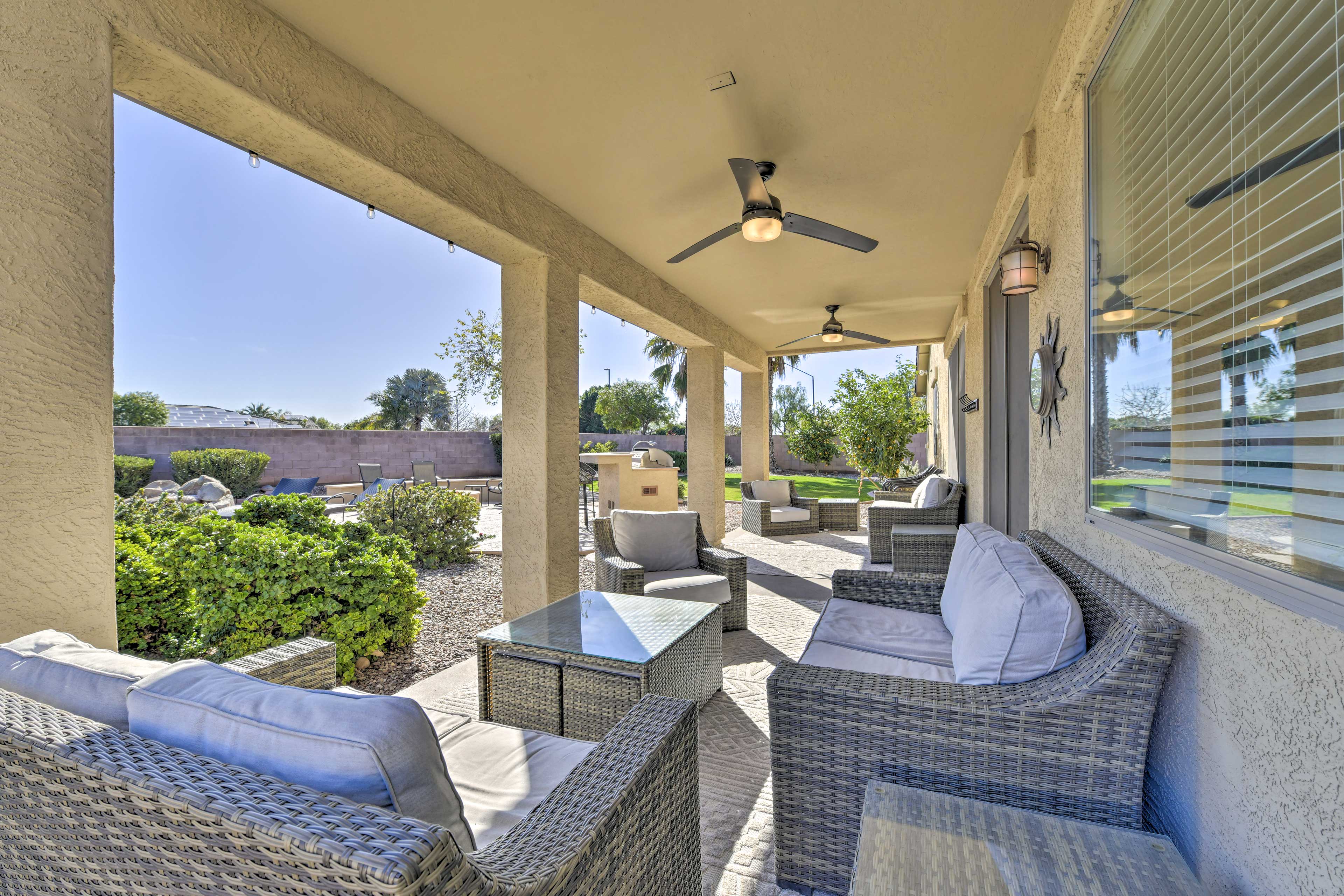 Covered Patio | Lounge Furniture | Built-In Grill