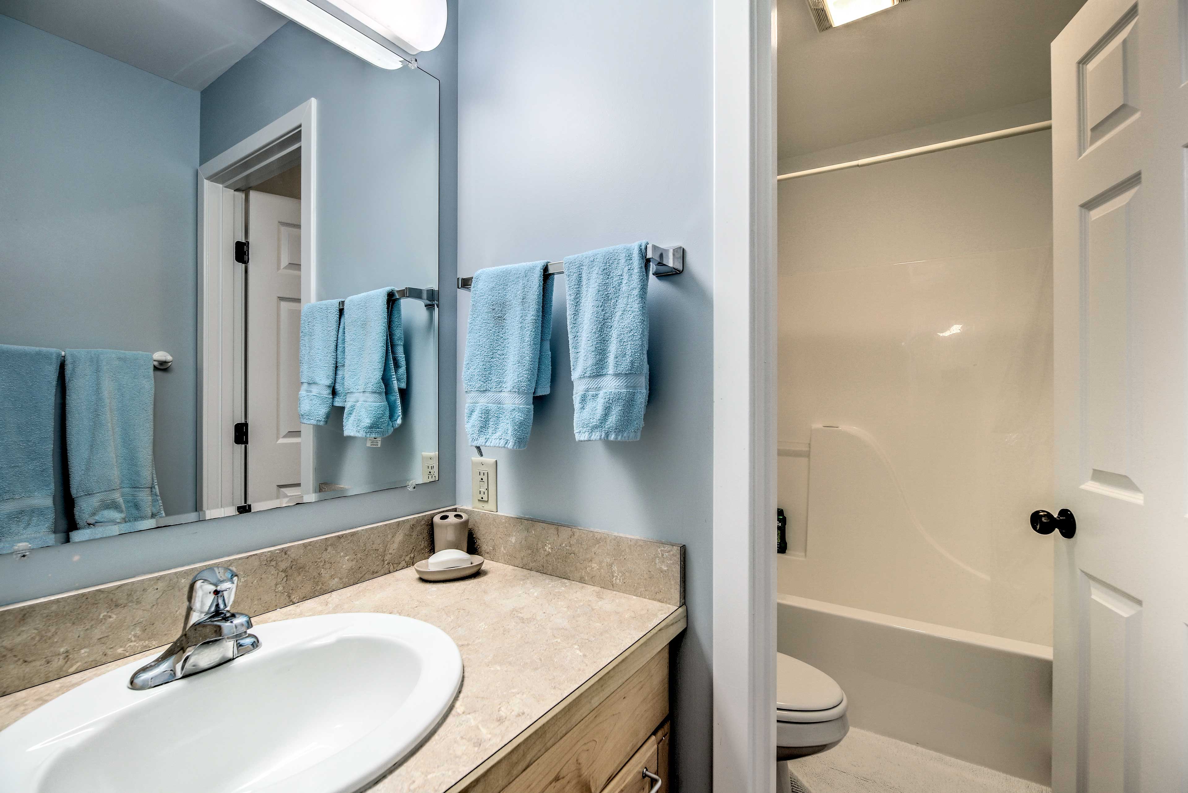 Store your toiletries under the sink.