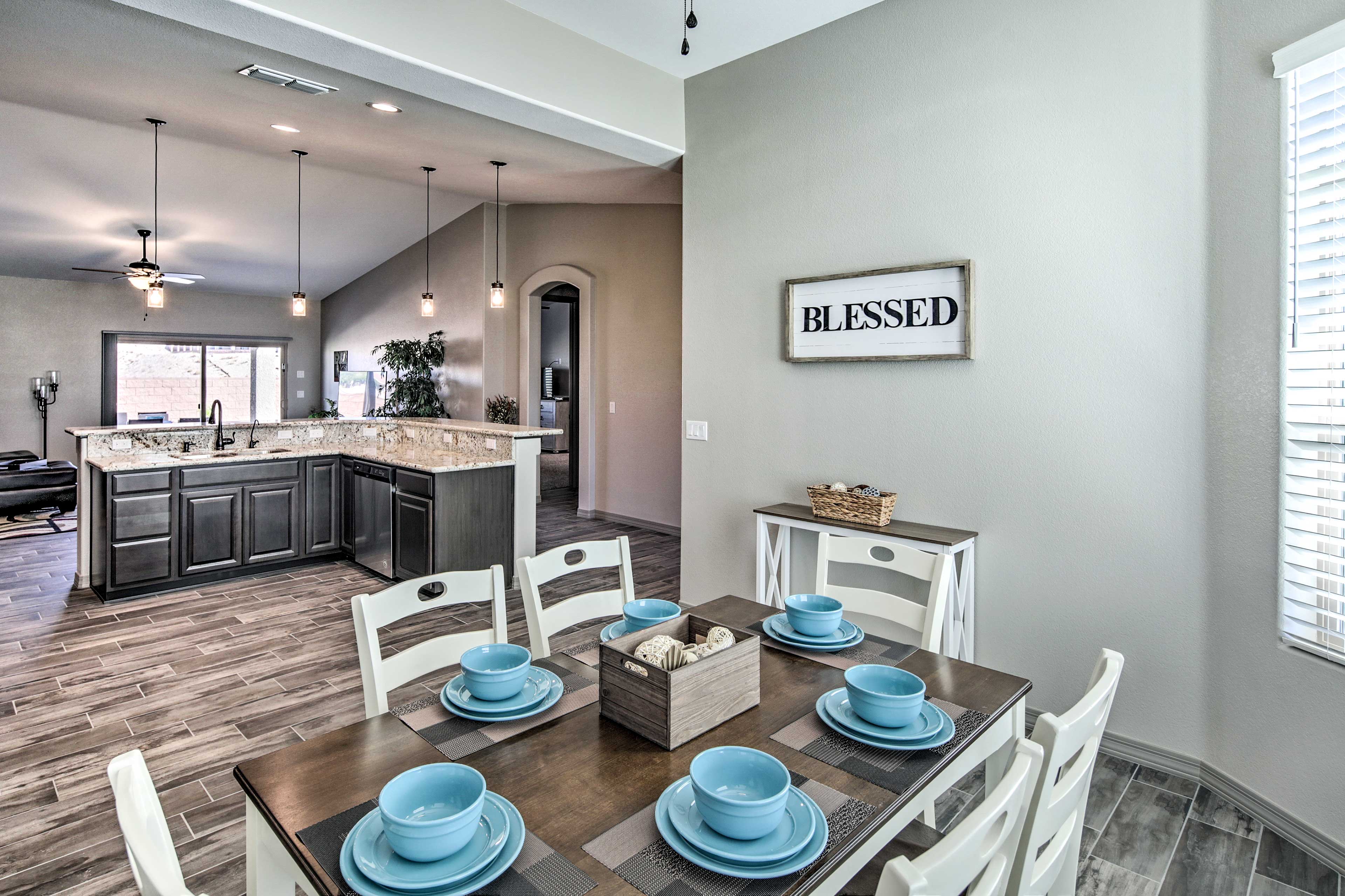 Serve home-cooked cuisine in this charming dining nook.