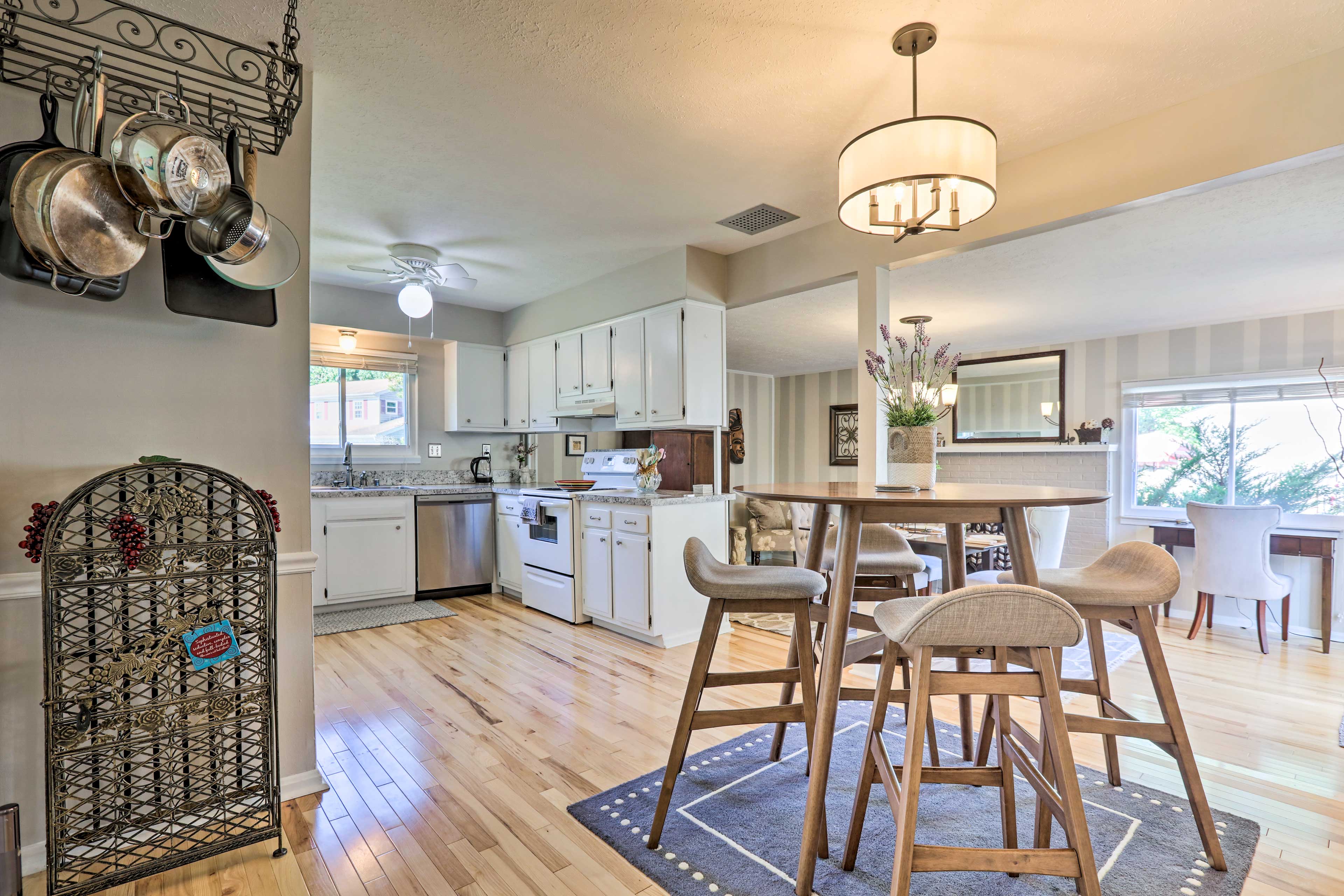 The living room flows into the kitchen area.